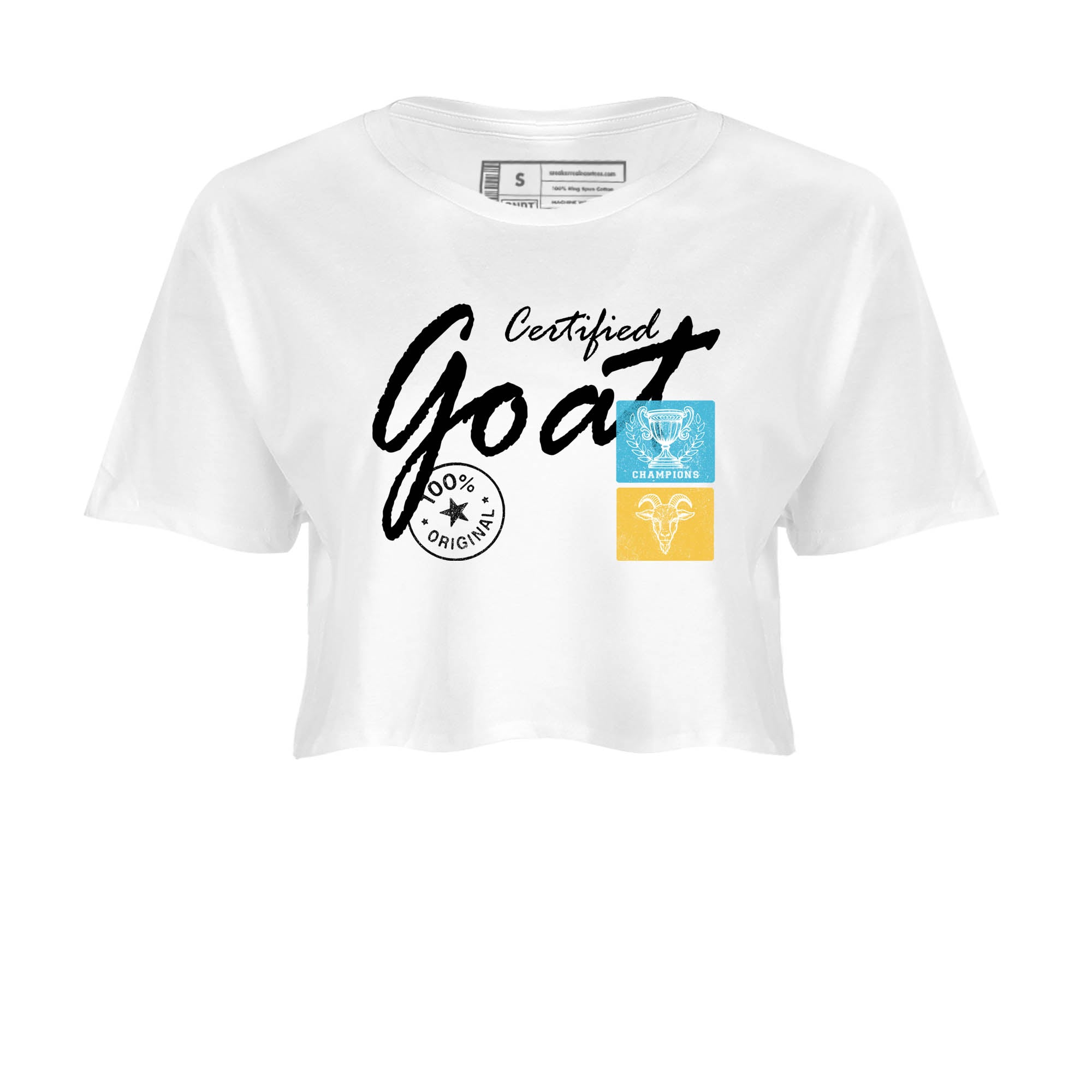 Sneaker Threads  Sneaker Tees To Match Air Jordan 11 Retro Gamma  Certified Goat Crop Tee White 2. Perfect for Jordan releases 2025 colorways.