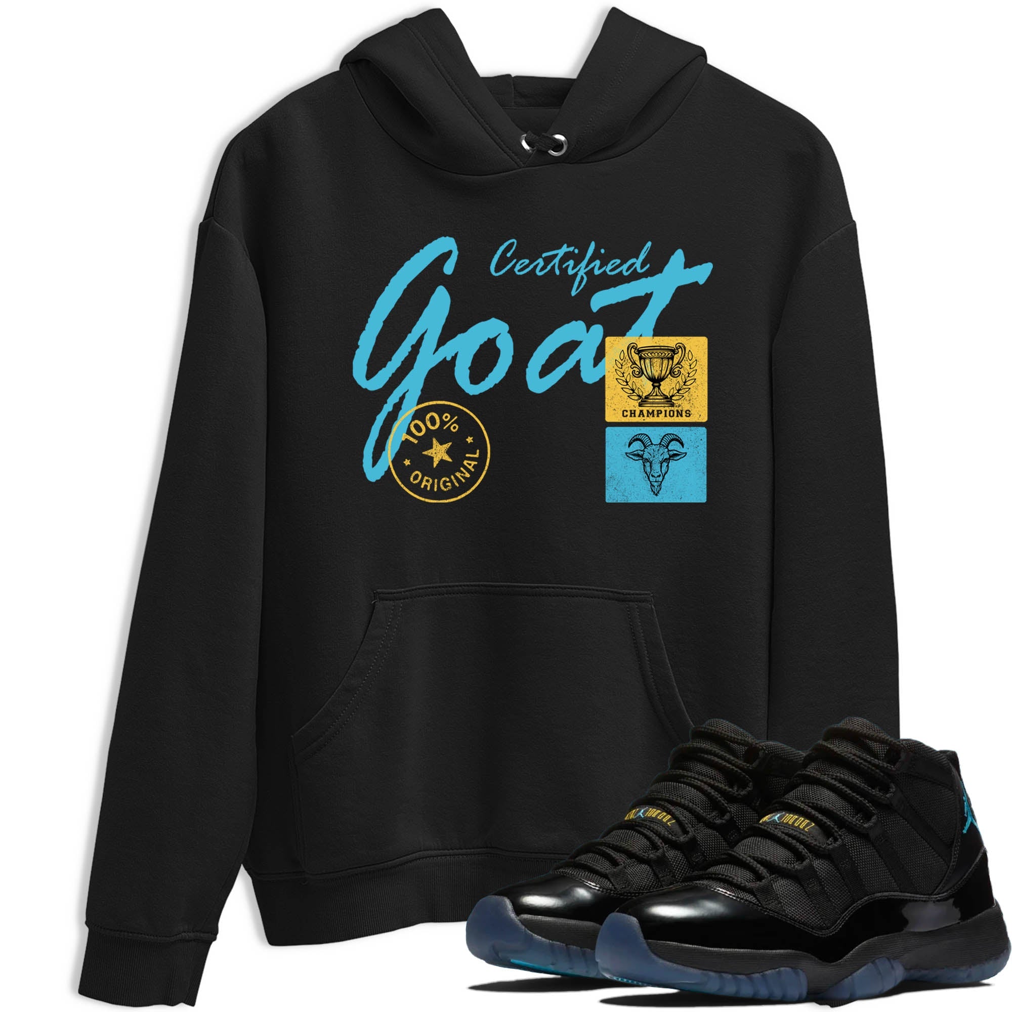 Sneaker Threads  Sneaker Tees To Match Air Jordan 11 Retro Gamma  Certified Goat Graphic Tee Black 1. Perfect for Jordan releases 2025 colorways.
