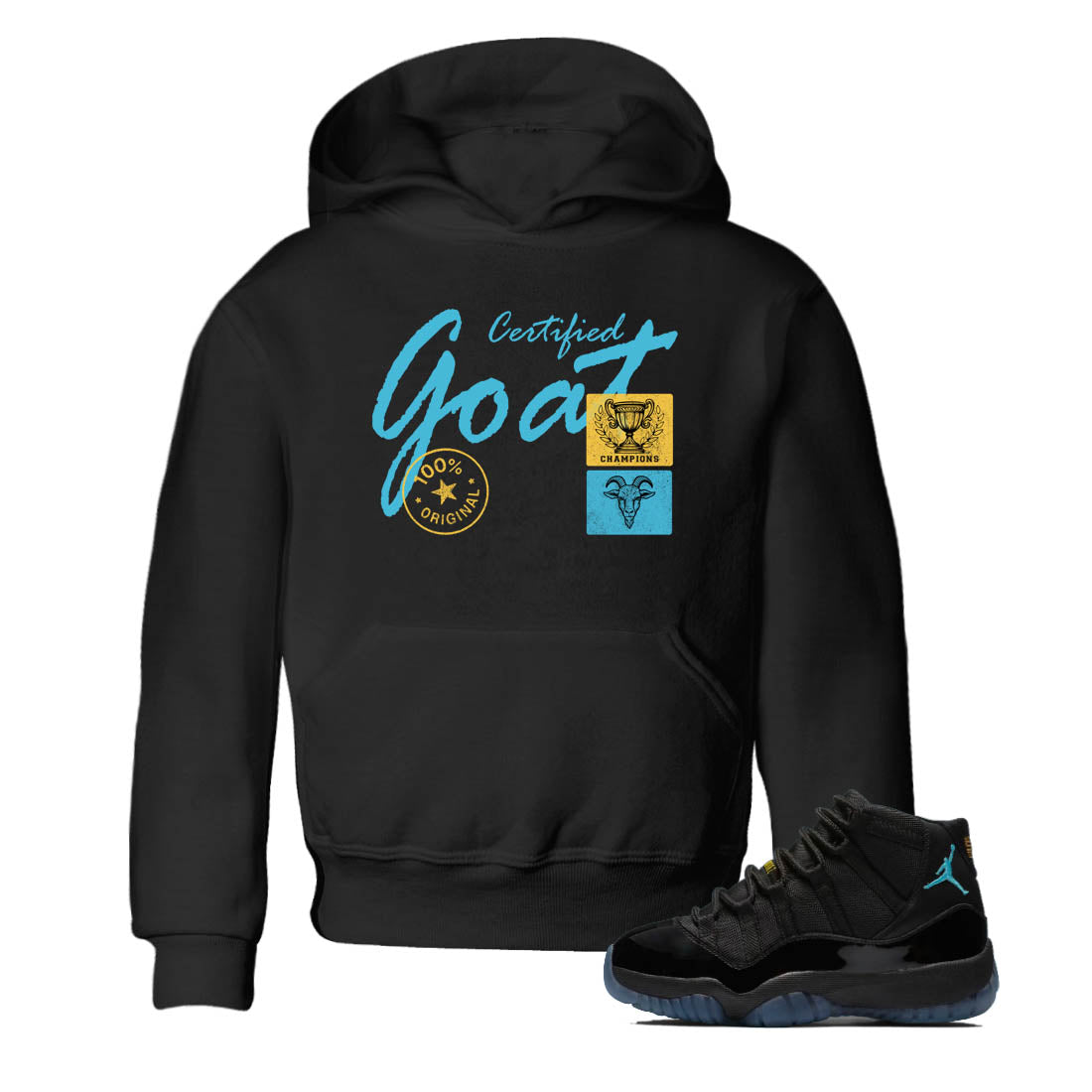 Sneaker Threads  Sneaker Tees To Match Air Jordan 11 Retro Gamma  Certified Goat Youth Graphic Tee Black 1. Perfect for Jordan releases 2025 colorways.