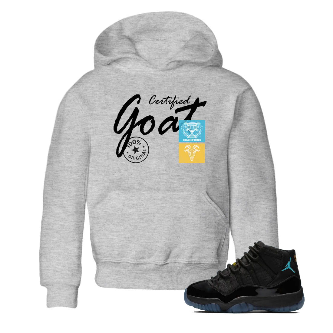 Sneaker Threads  Sneaker Tees To Match Air Jordan 11 Retro Gamma  Certified Goat Youth Graphic Tee Heather Grey 1. Perfect for Jordan releases 2025 colorways.