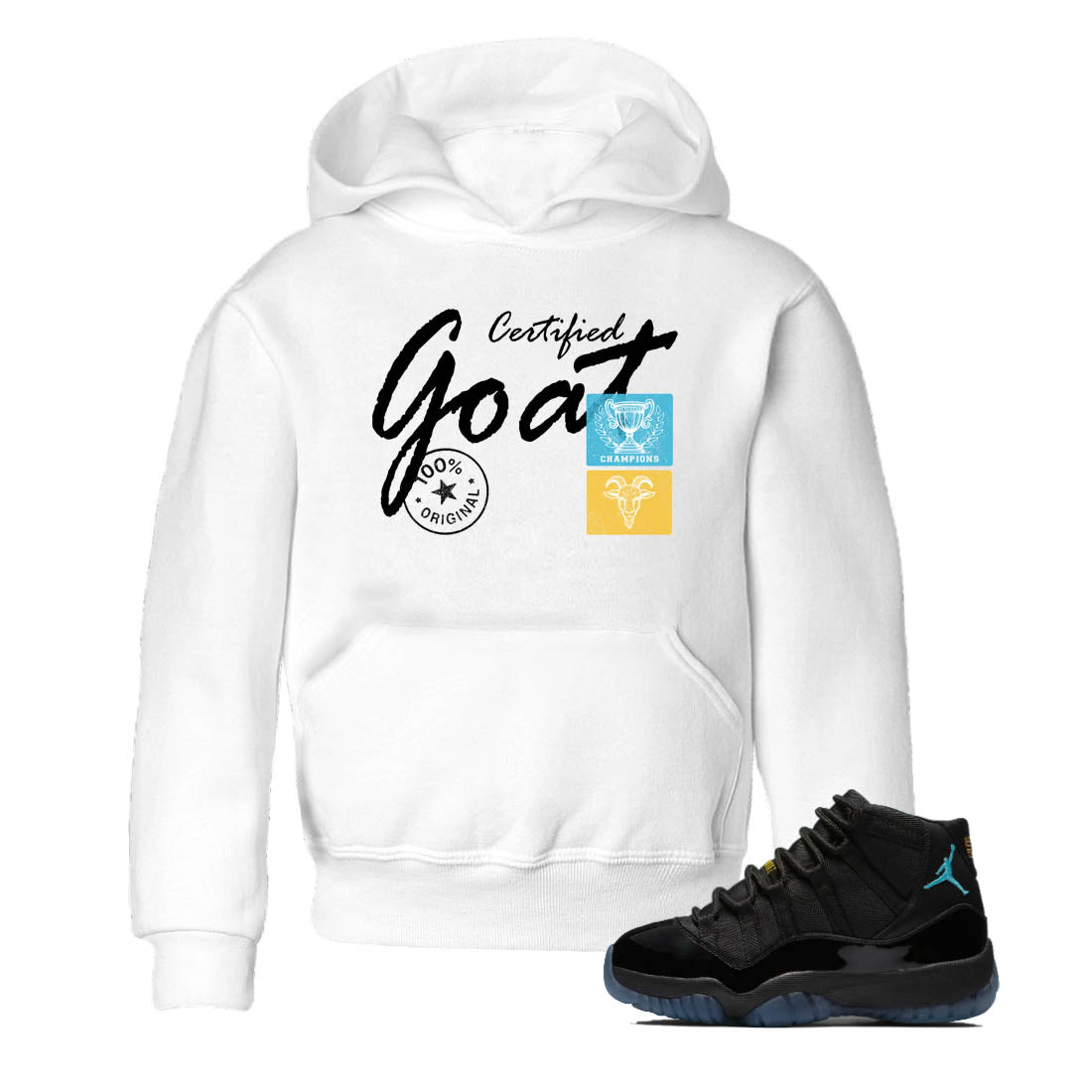 Sneaker Threads  Sneaker Tees To Match Air Jordan 11 Retro Gamma  Certified Goat Youth Graphic Tee White 1. Perfect for Jordan releases 2025 colorways.