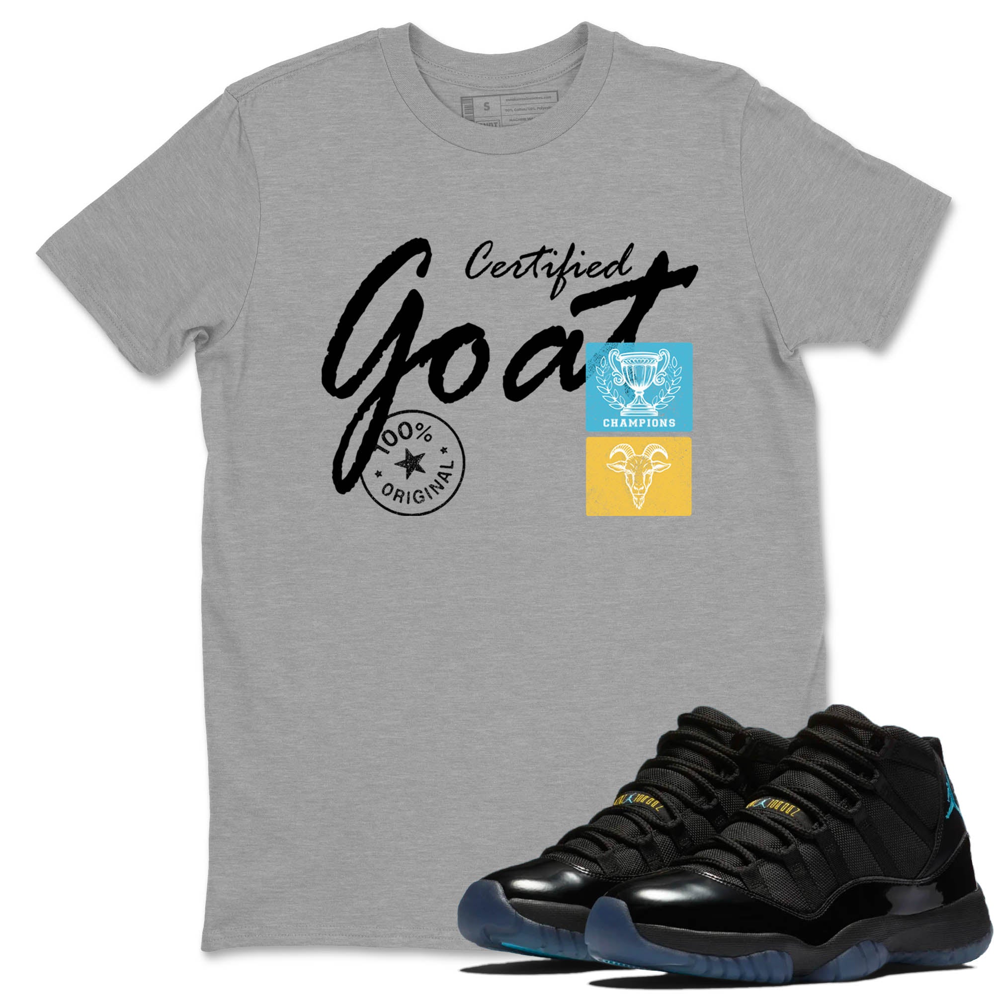 Sneaker Threads  Sneaker Tees To Match Air Jordan 11 Retro Gamma  Certified Goat Graphic Tee Heather Grey 1. Perfect for Jordan releases 2025 colorways.