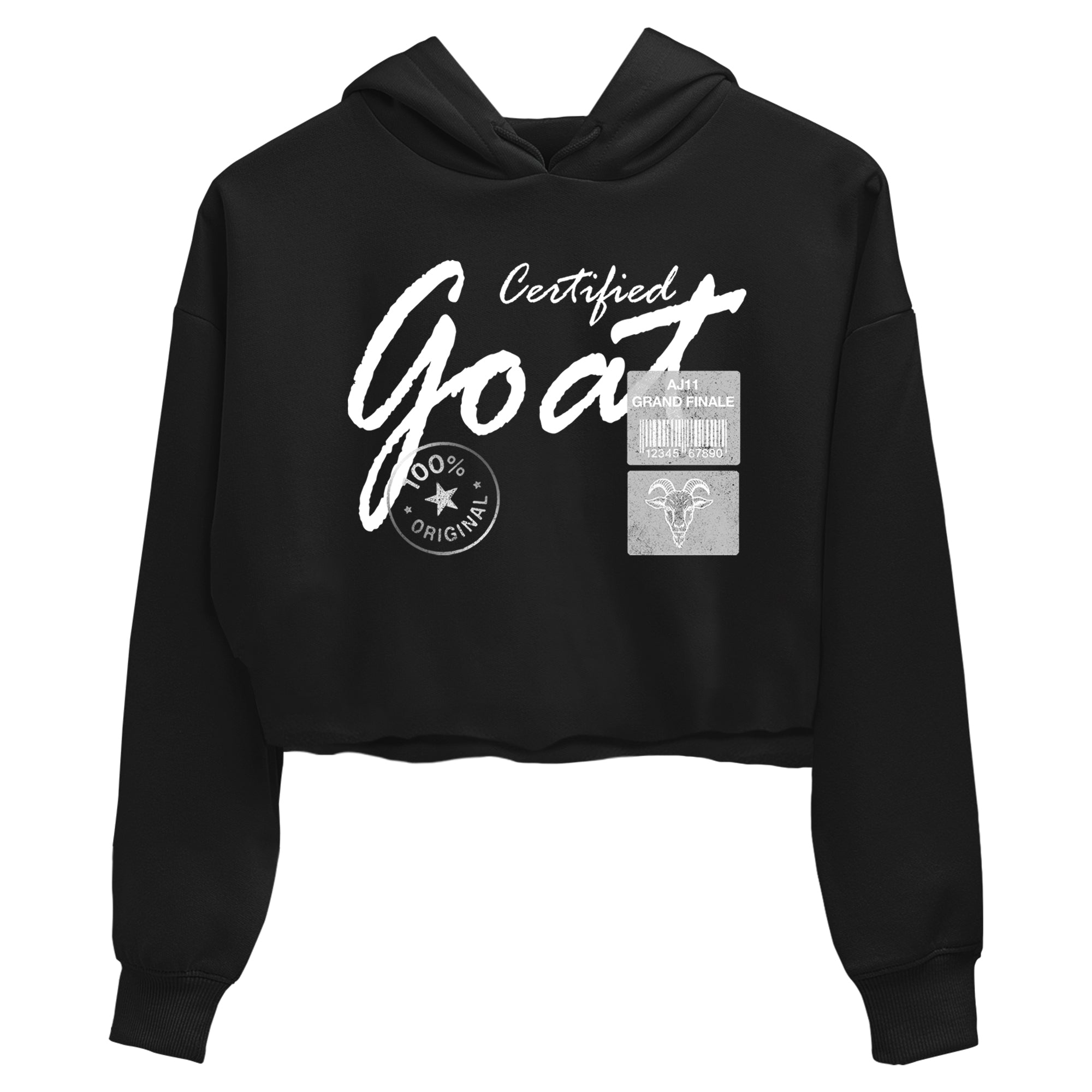 11s Grand Finale Sneaker match tees  Sneaker Tees To Match Jordan 11 Grand Finale Sneakers  Certified Goat Crop Graphic T-Shirt Black 2