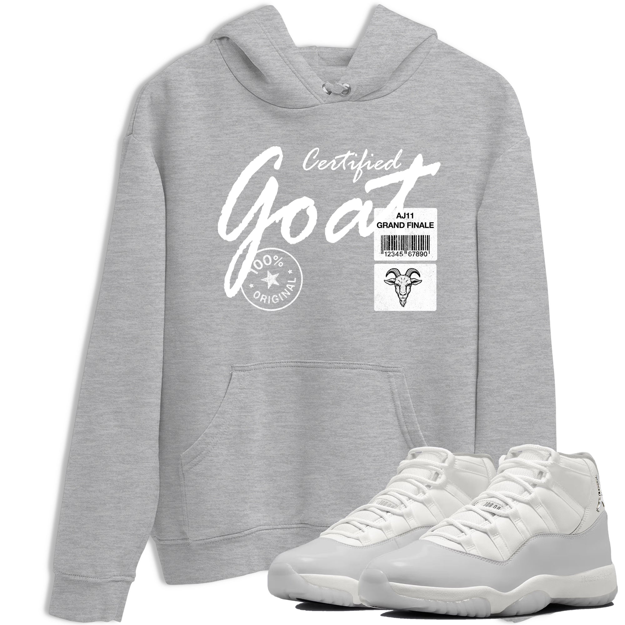 11s Grand Finale Sneaker match tees  Sneaker Tees To Match Jordan 11 Grand Finale Sneakers  Certified Goat Graphic Tee Heather Grey 1