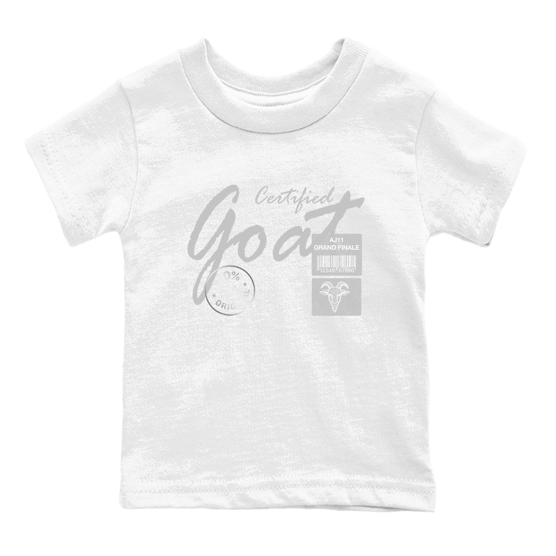 11s Grand Finale Sneaker match tees  Sneaker Tees To Match Jordan 11 Grand Finale Sneakers  Certified Goat Kids Graphic T-Shirt White 2