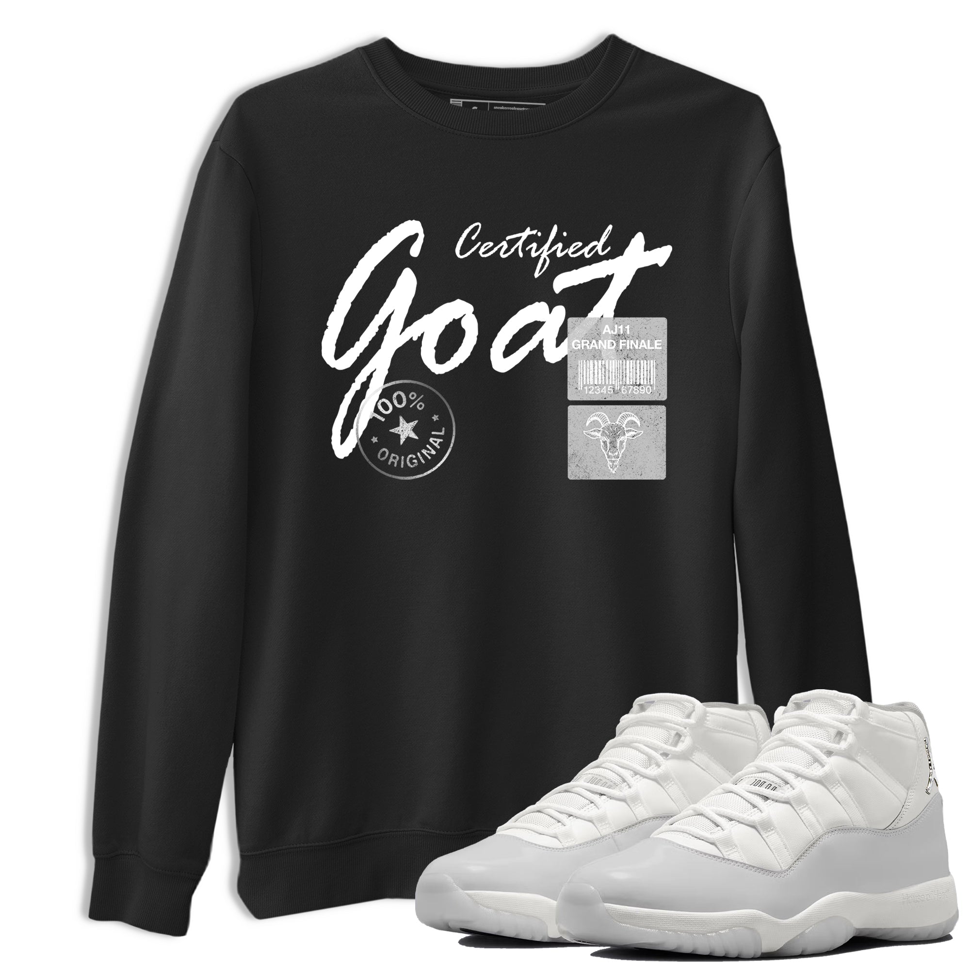 11s Grand Finale Sneaker match tees  Sneaker Tees To Match Jordan 11 Grand Finale Sneakers  Certified Goat Graphic Tee Black 1