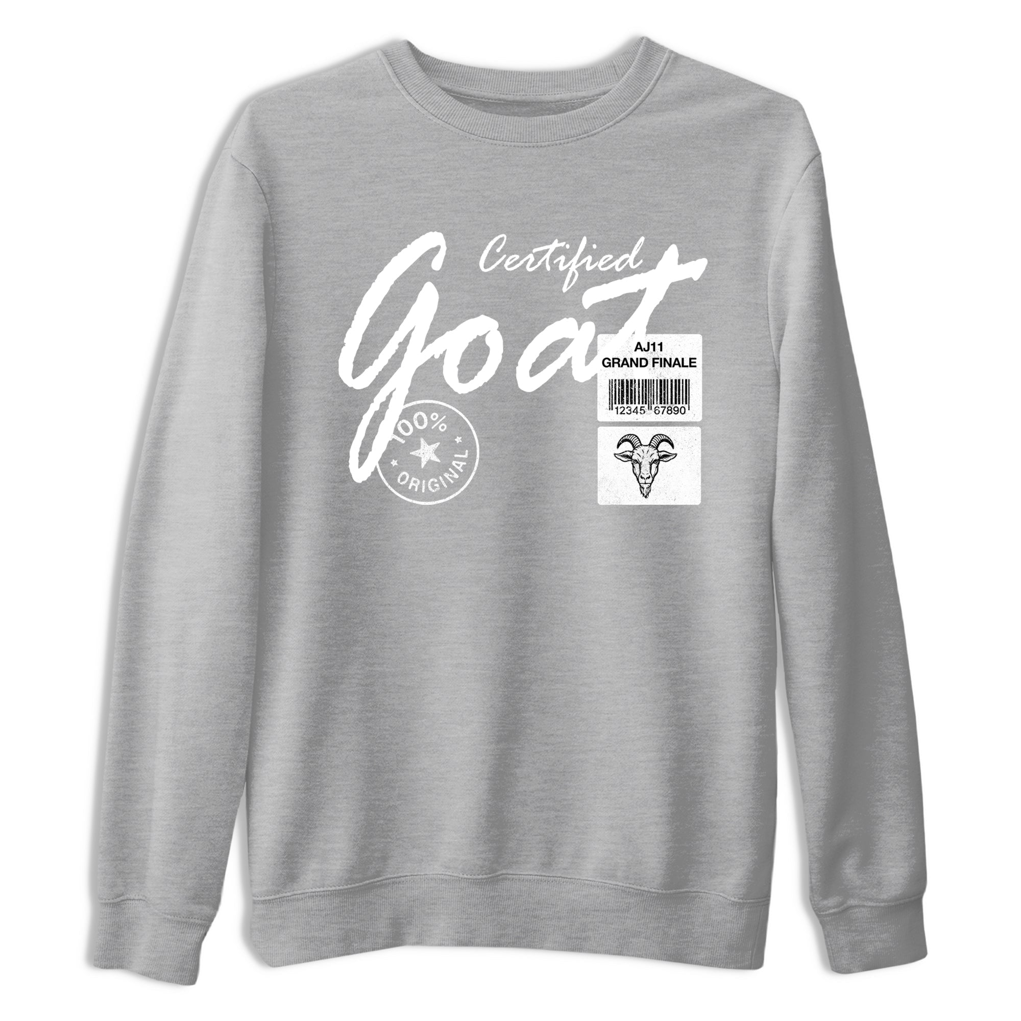 11s Grand Finale Sneaker match tees  Sneaker Tees To Match Jordan 11 Grand Finale Sneakers  Certified Goat Graphic Tee Heather Grey 2