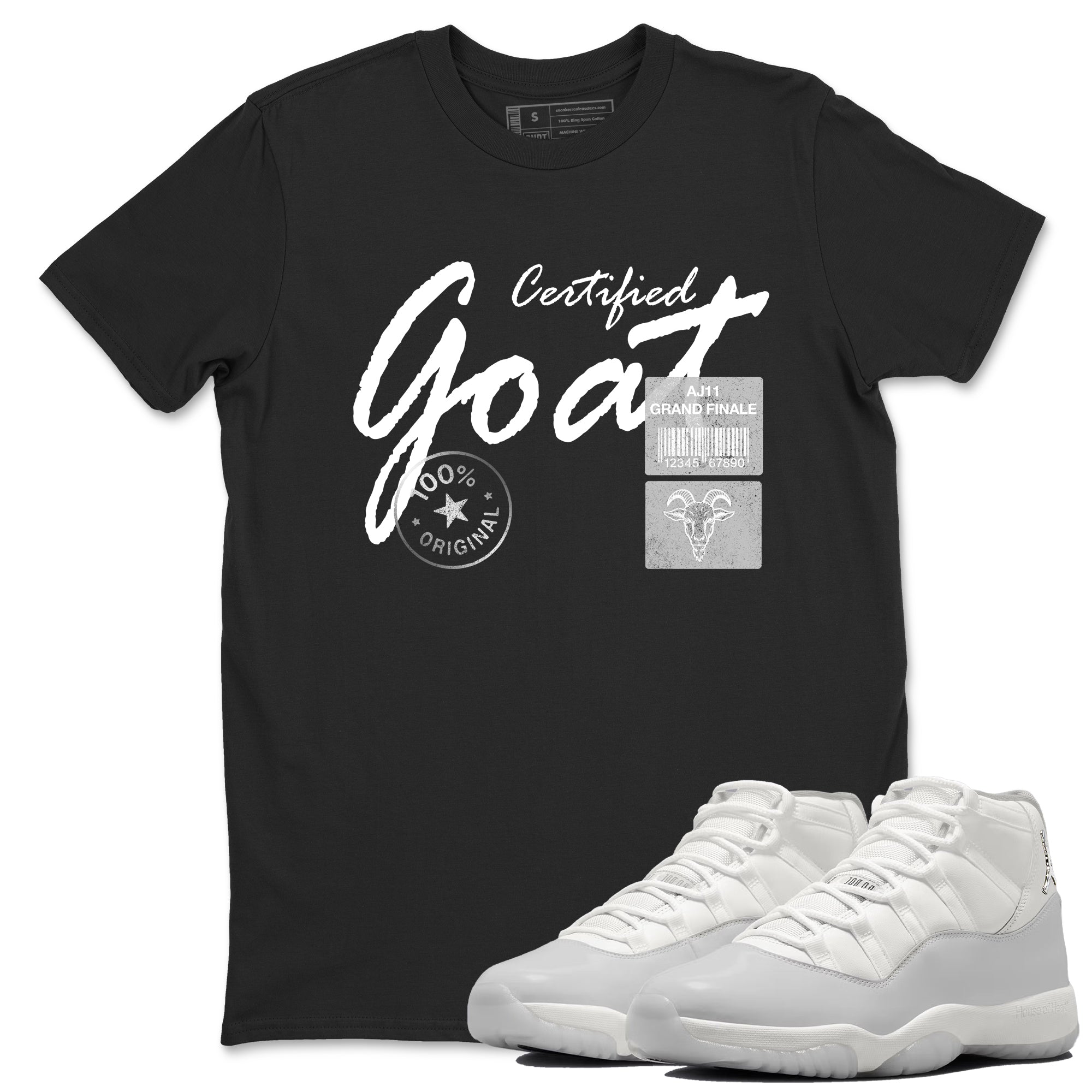 11s Grand Finale Sneaker match tees  Sneaker Tees To Match Jordan 11 Grand Finale Sneakers  Certified Goat Graphic Tee Black 1