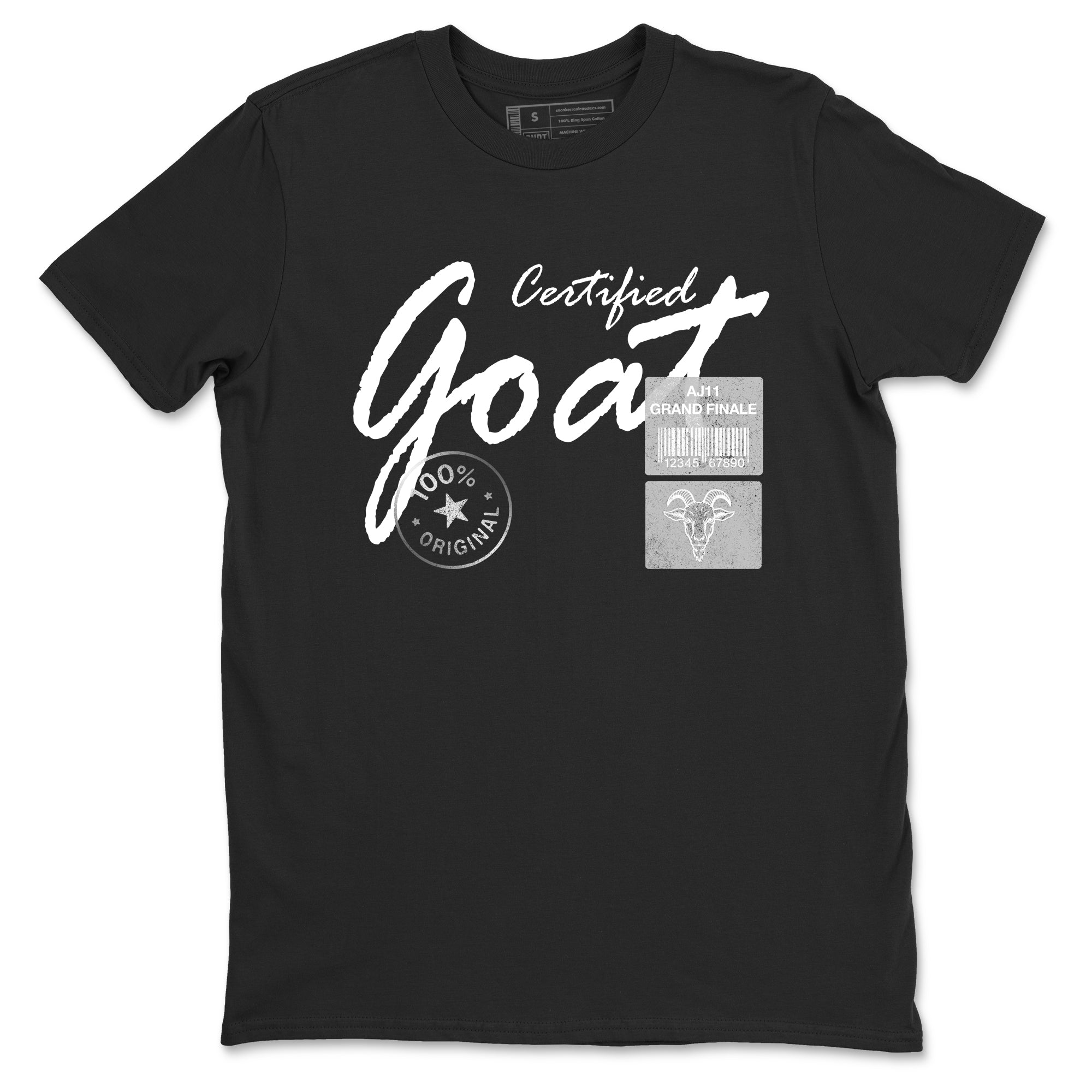 11s Grand Finale Sneaker match tees  Sneaker Tees To Match Jordan 11 Grand Finale Sneakers  Certified Goat Graphic Tee Black 2