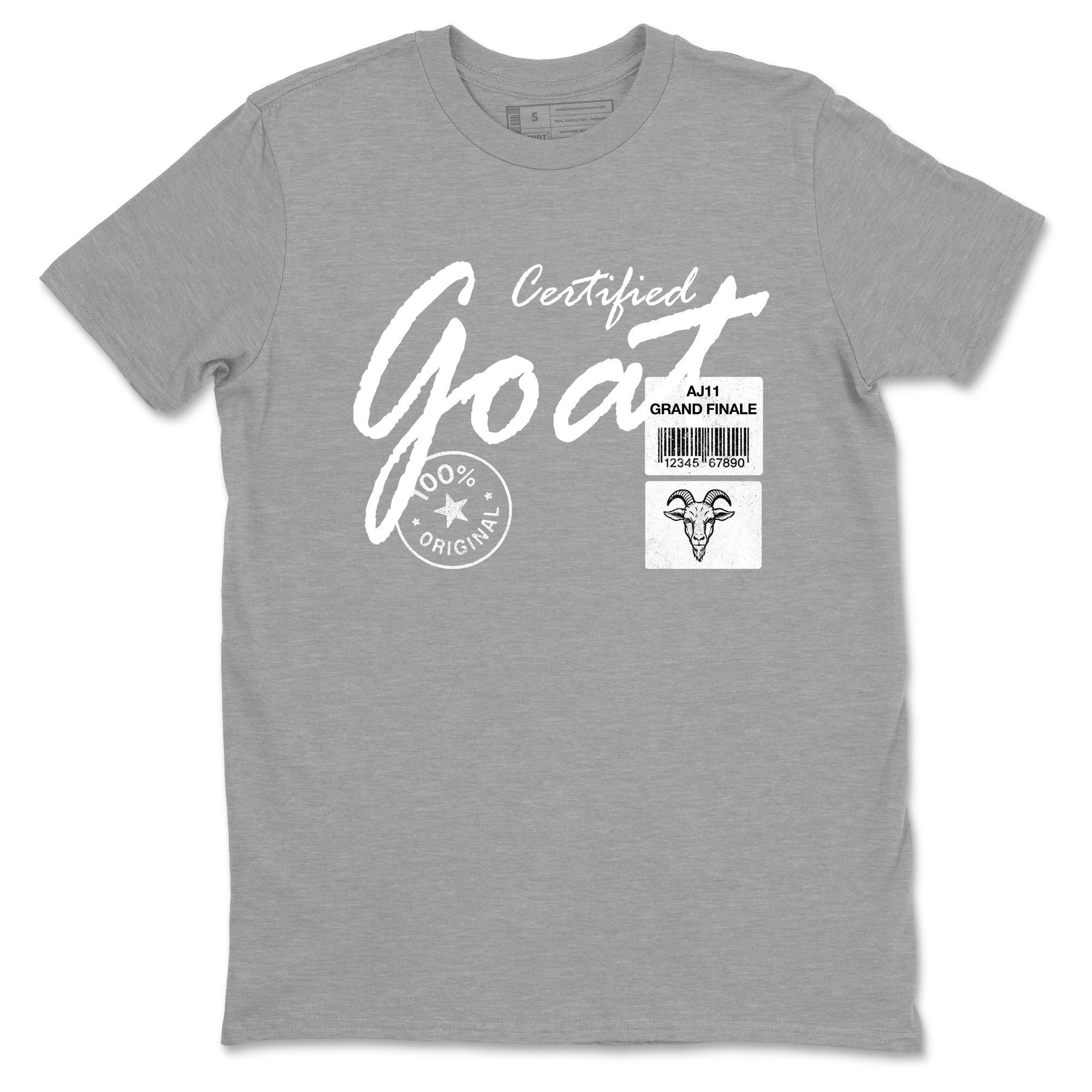 11s Grand Finale Sneaker match tees  Sneaker Tees To Match Jordan 11 Grand Finale Sneakers  Certified Goat Graphic Tee Heather Grey 2