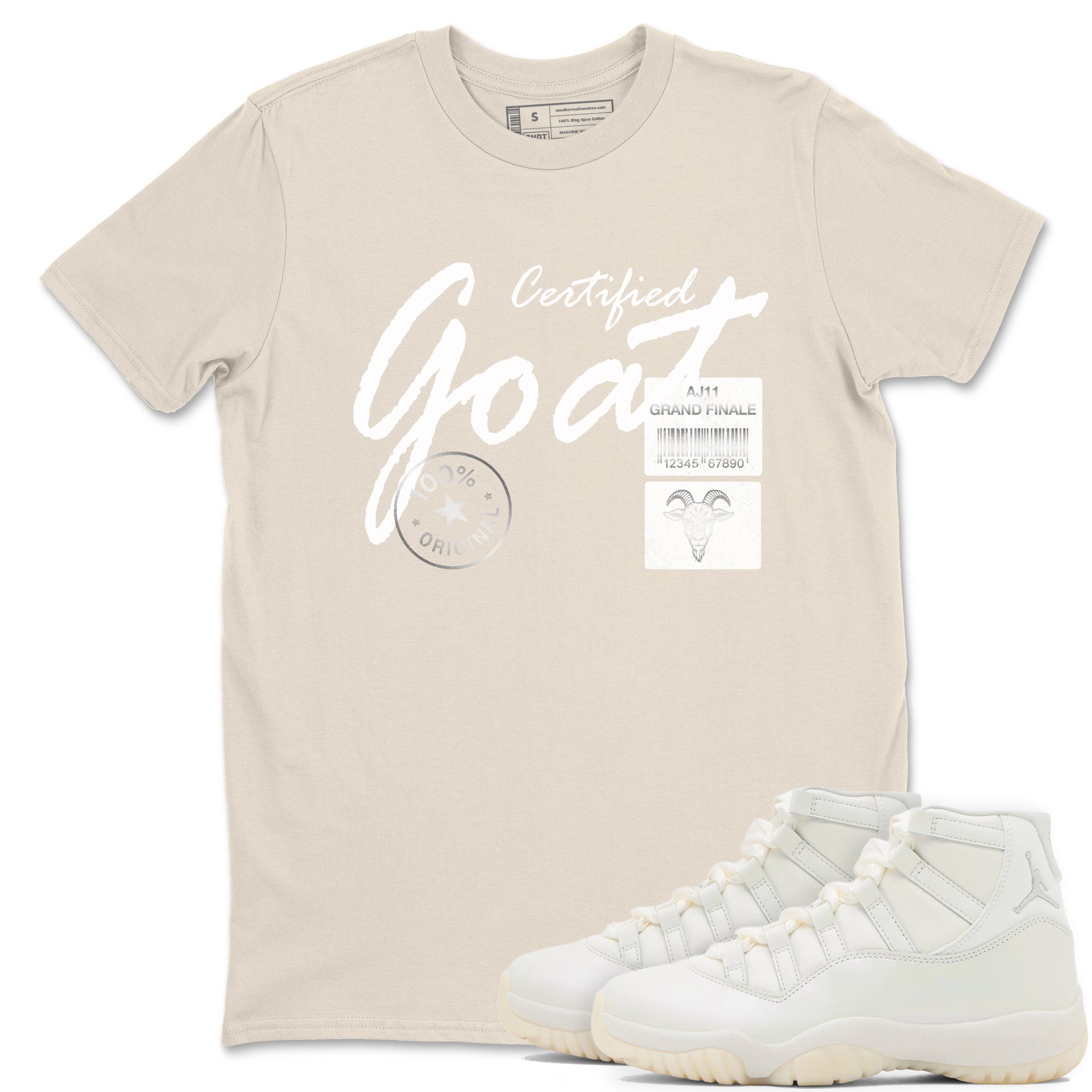 11s Grand Finale Sneaker match tees  Sneaker Tees To Match Jordan 11 Grand Finale Sneakers  Certified Goat Graphic Tee Natural 1