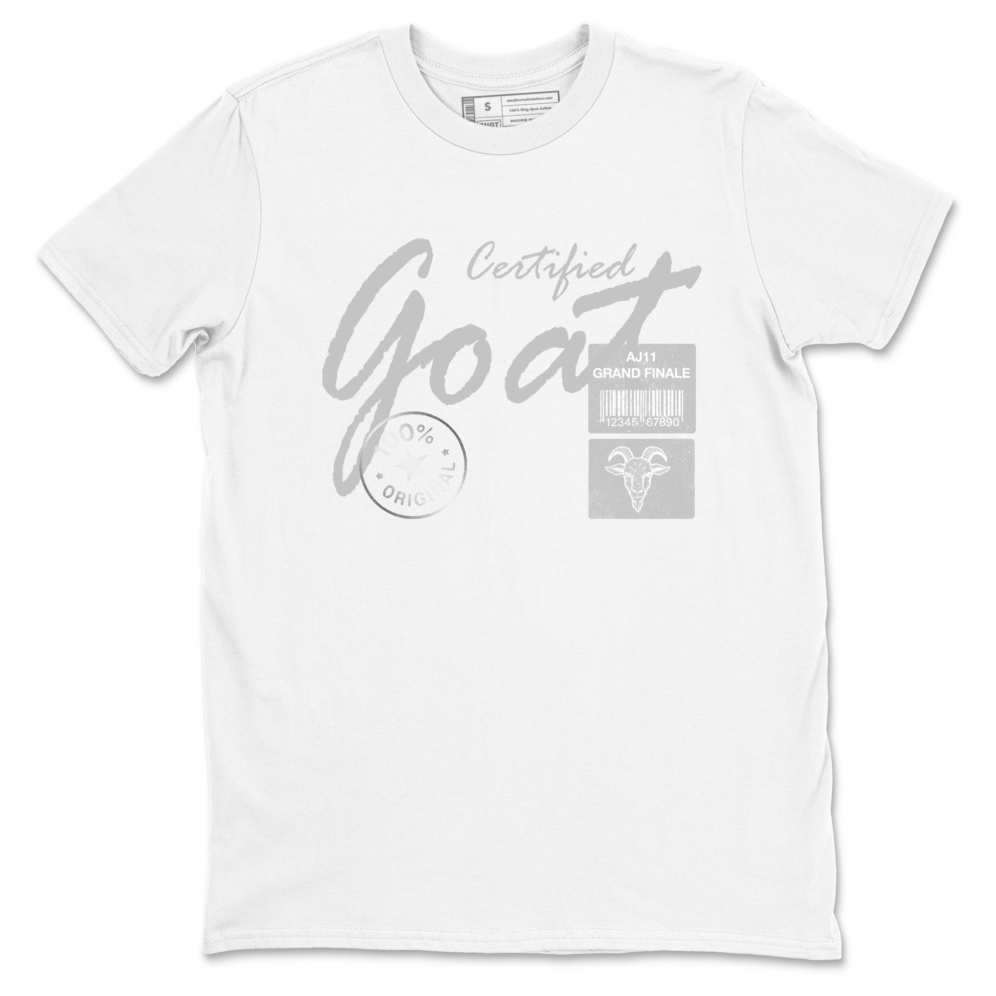 11s Grand Finale Sneaker match tees  Sneaker Tees To Match Jordan 11 Grand Finale Sneakers  Certified Goat Graphic Tee White 2