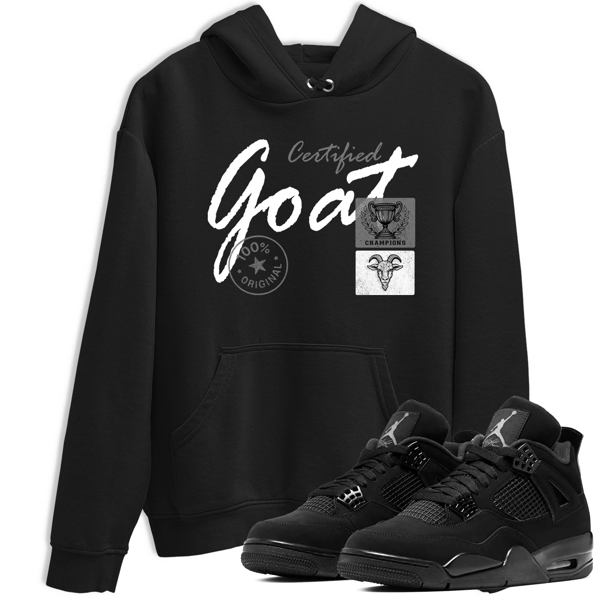 Sneaker Threads  Sneaker Tees To Match Air Jordan 4 Black Cat  Certified Goat Graphic Tee Black 1. Perfect for Jordan releases 2025 colorways.