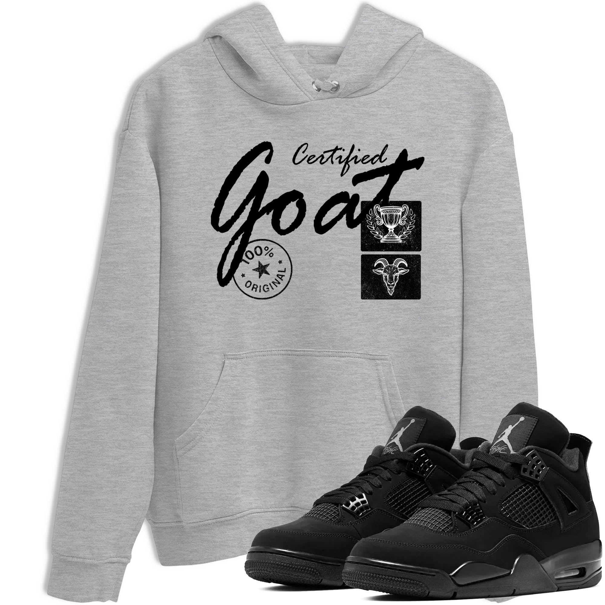Sneaker Threads  Sneaker Tees To Match Air Jordan 4 Black Cat  Certified Goat Graphic Tee Heather Grey 1. Perfect for Jordan releases 2025 colorways.