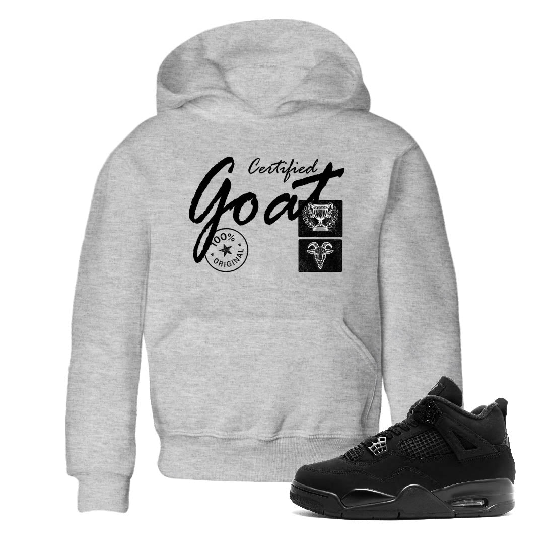 Sneaker Threads  Sneaker Tees To Match Air Jordan 4 Black Cat  Certified Goat Youth Graphic Tee Heather Grey 1. Perfect for Jordan releases 2025 colorways.