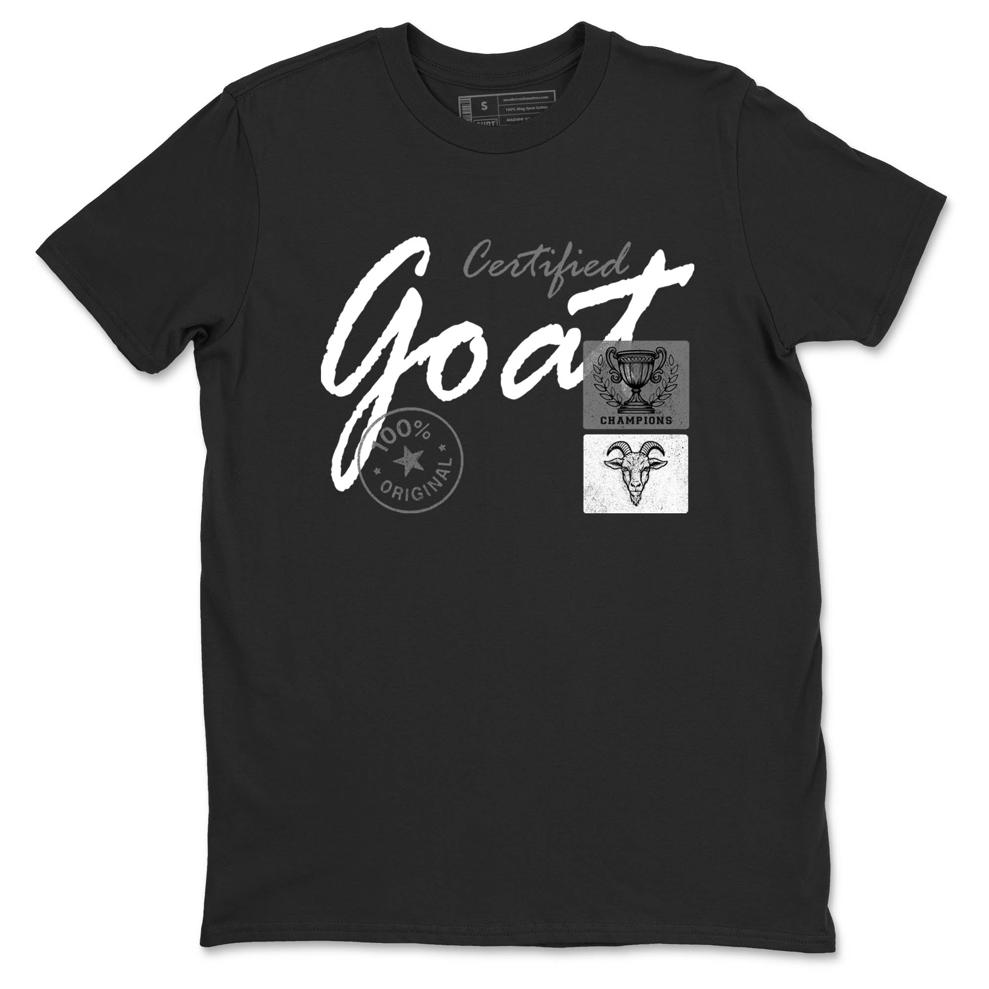 Sneaker Threads  Sneaker Tees To Match Air Jordan 4 Black Cat  Certified Goat Graphic Tee Black 2. Perfect for Jordan releases 2025 colorways.