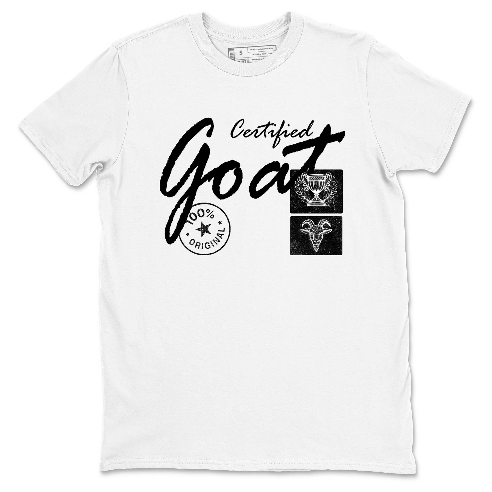 Sneaker Threads  Sneaker Tees To Match Air Jordan 4 Black Cat  Certified Goat Graphic Tee White 2. Perfect for Jordan releases 2025 colorways.