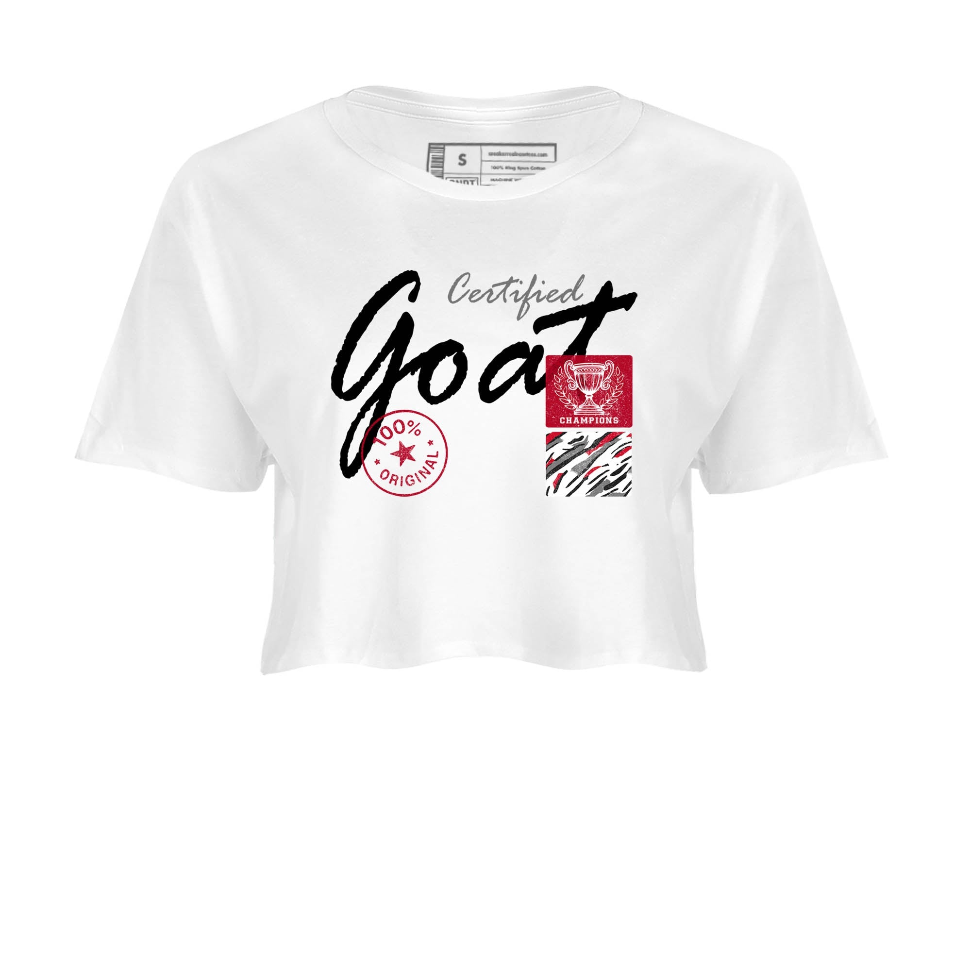 Sneaker Threads  Sneaker Tees To Match Air Jordan 8 Bunny  Certified Goat Crop Tee White 2. Perfect for Jordan releases 2025 colorways.