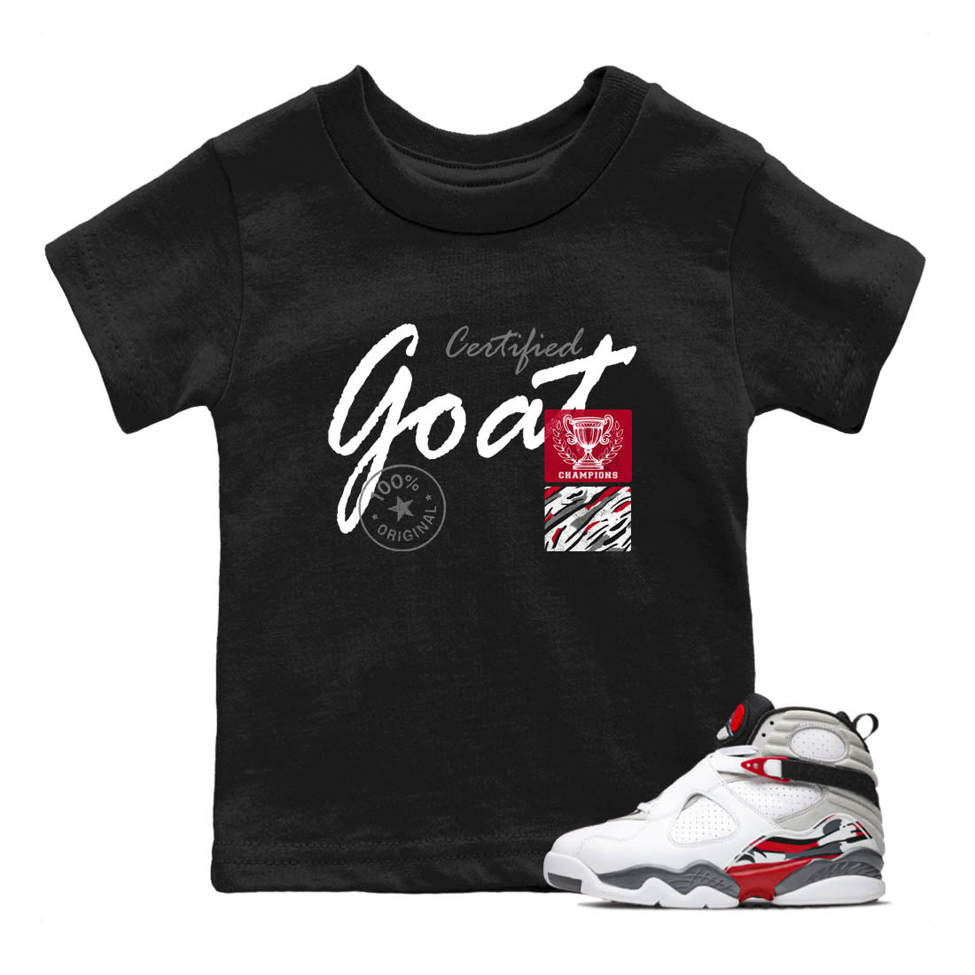 Sneaker Threads  Sneaker Tees To Match Air Jordan 8 Bunny  Certified Goat Youth Graphic Tee Black 1. Perfect for Jordan releases 2025 colorways.