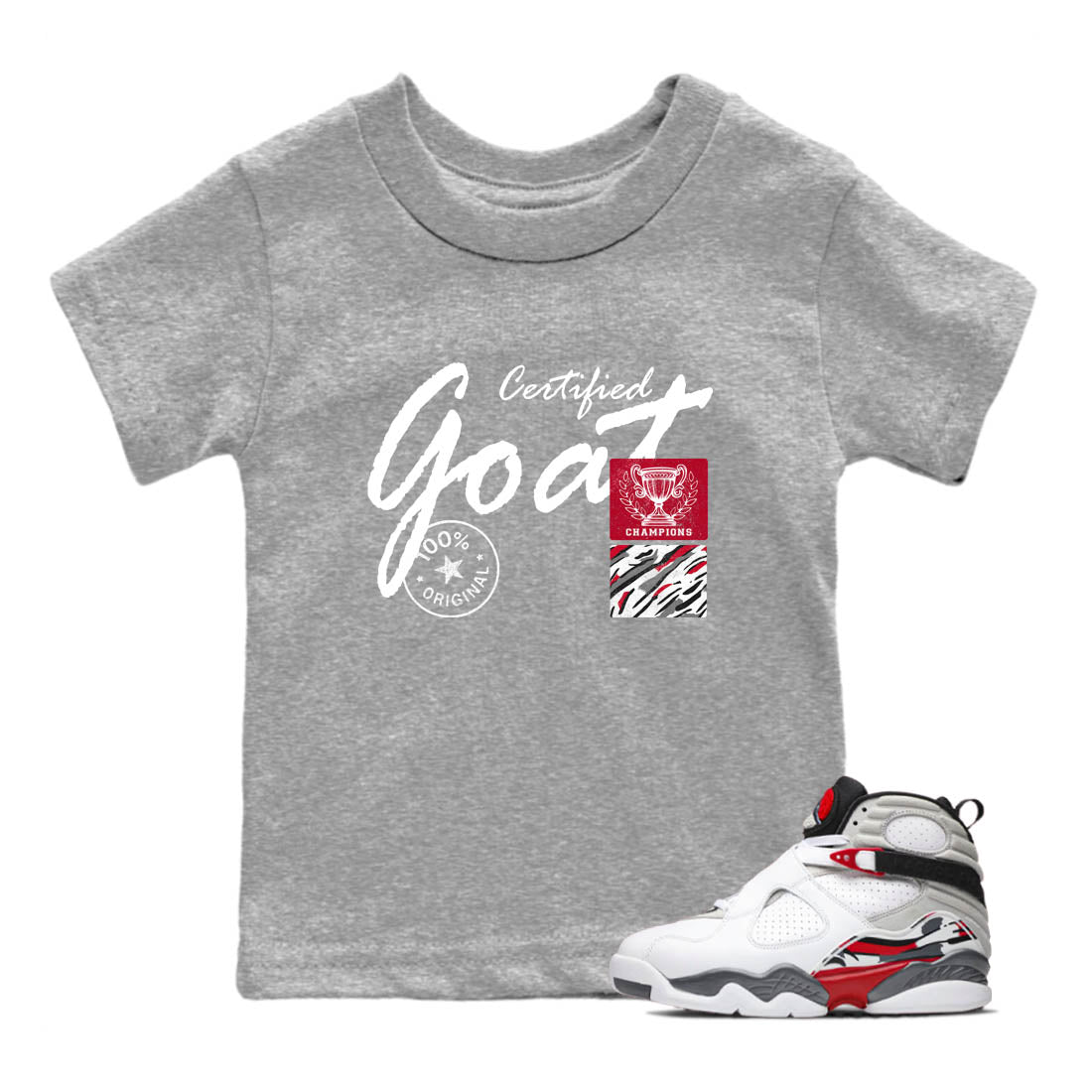 Sneaker Threads  Sneaker Tees To Match Air Jordan 8 Bunny  Certified Goat Youth Graphic Tee Heather Grey 1. Perfect for Jordan releases 2025 colorways.