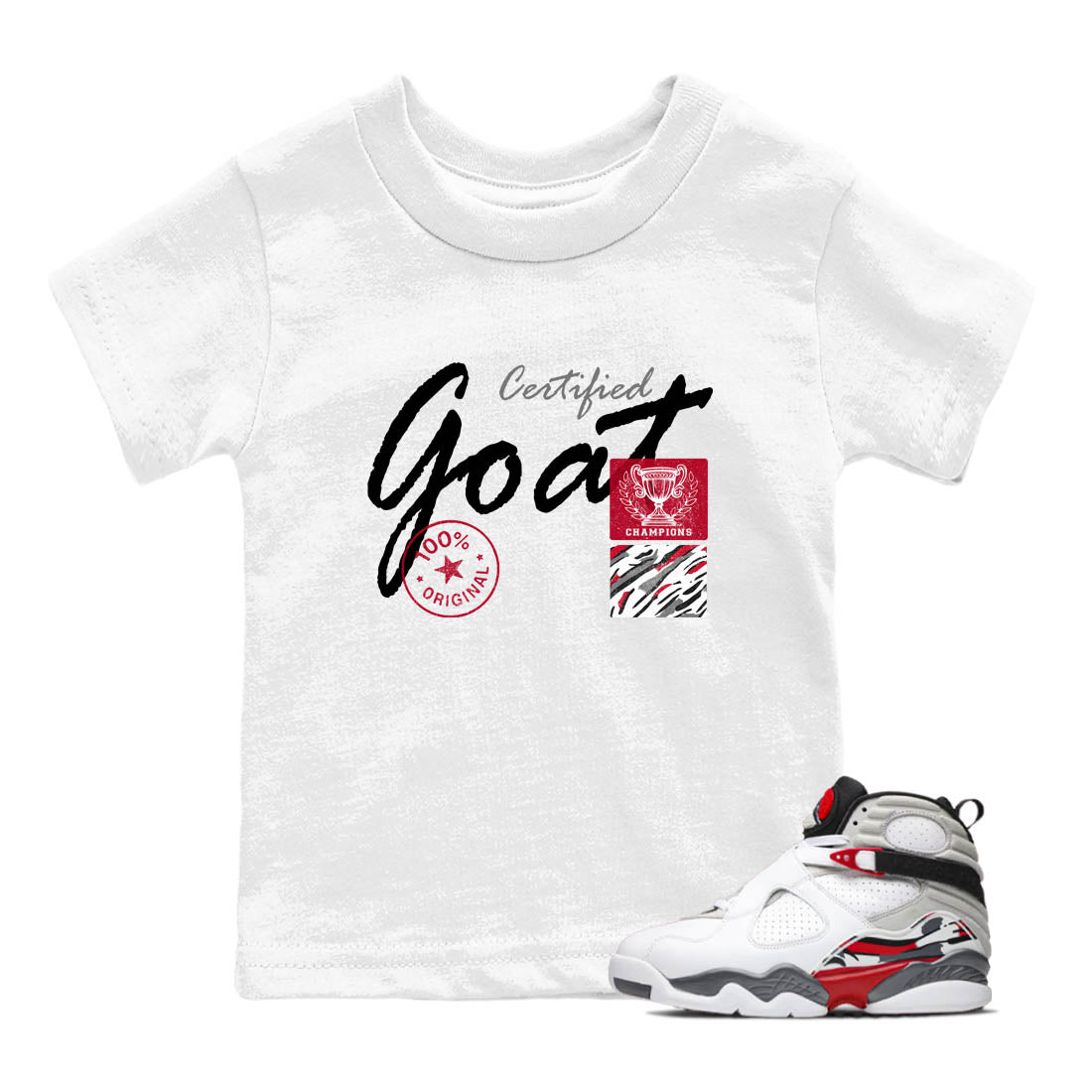 Sneaker Threads  Sneaker Tees To Match Air Jordan 8 Bunny  Certified Goat Youth Graphic Tee White 1. Perfect for Jordan releases 2025 colorways.