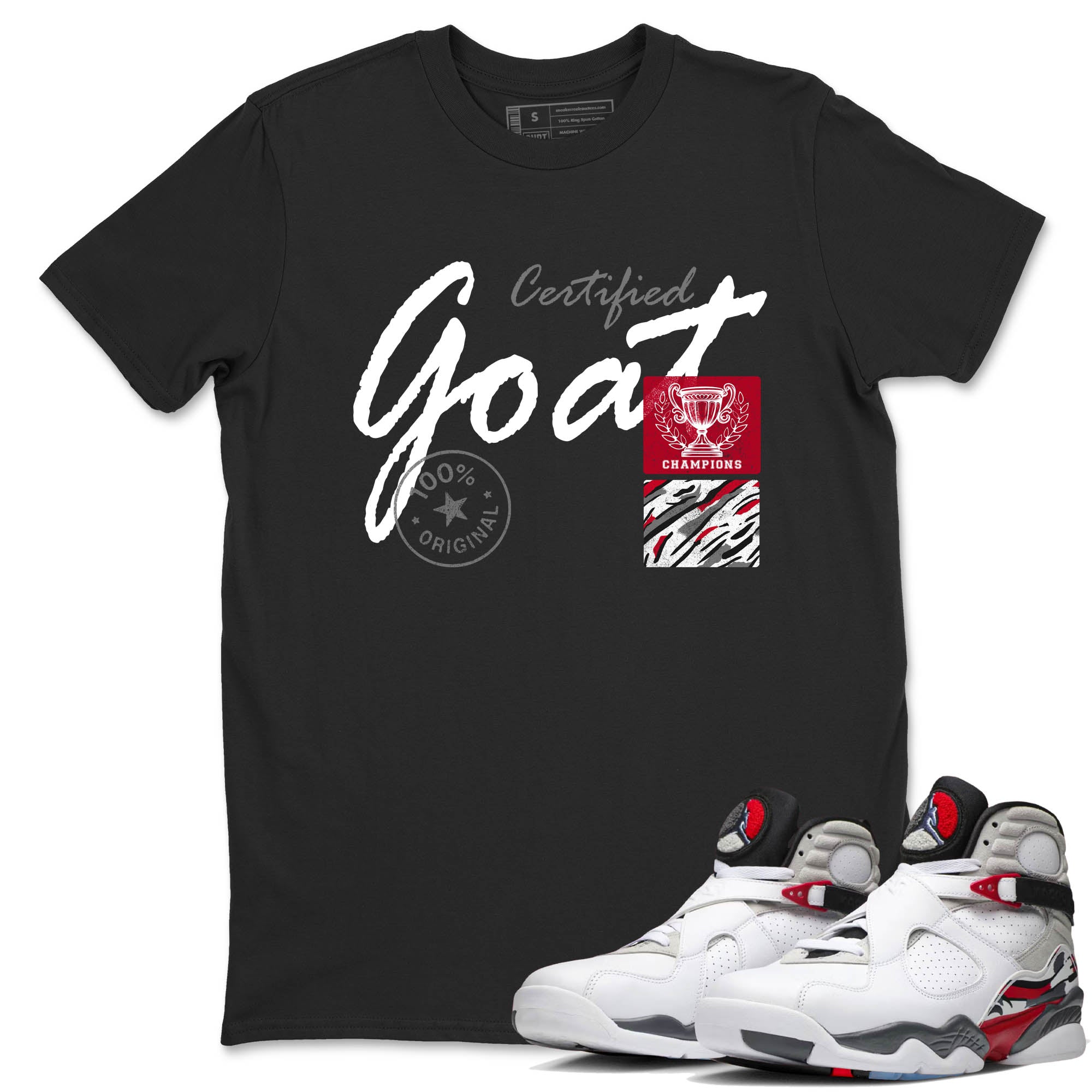 Sneaker Threads  Sneaker Tees To Match Air Jordan 8 Bunny  Certified Goat Graphic Tee Black 1. Perfect for Jordan releases 2025 colorways.