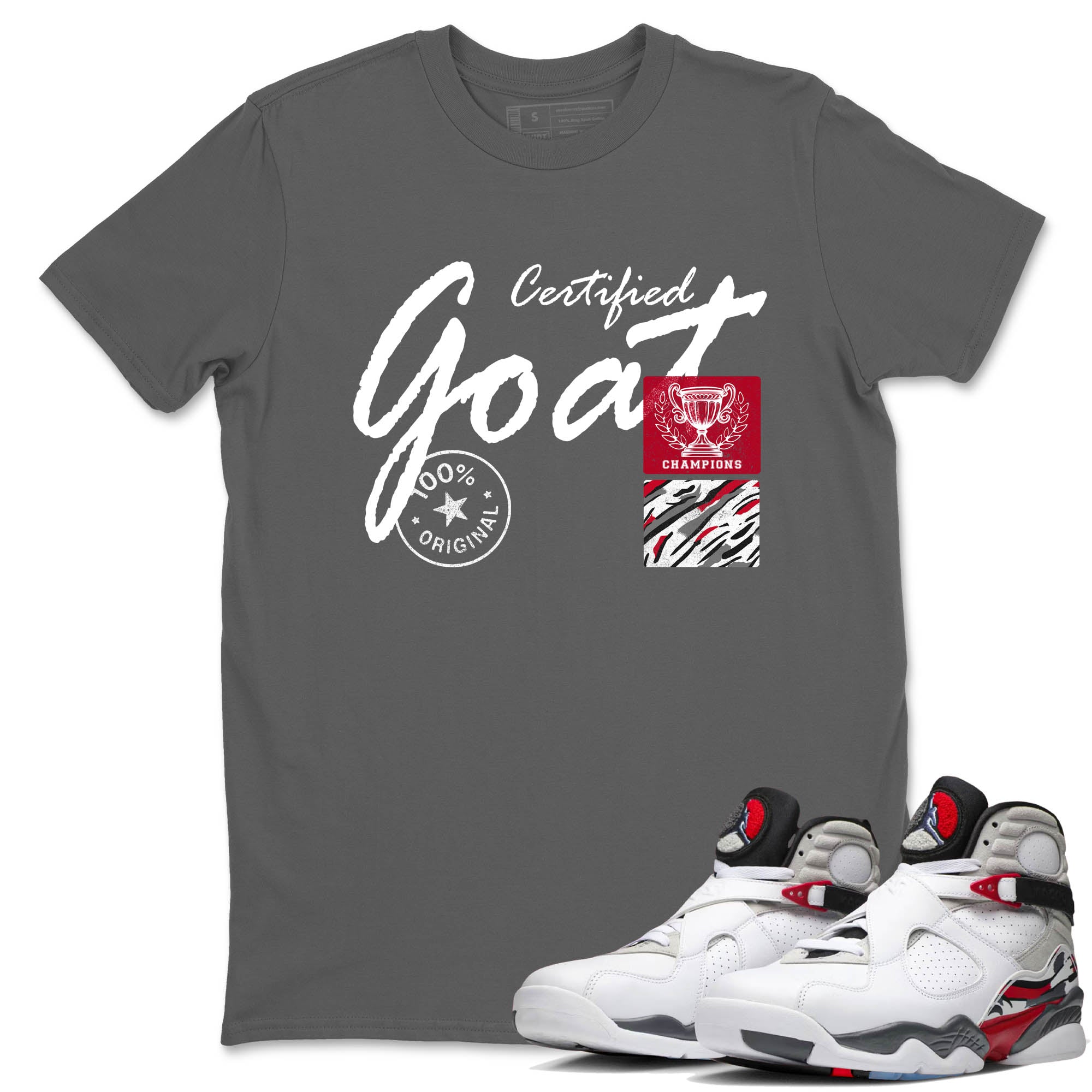 Sneaker Threads  Sneaker Tees To Match Air Jordan 8 Bunny  Certified Goat Graphic Tee Cool Grey 1. Perfect for Jordan releases 2025 colorways.