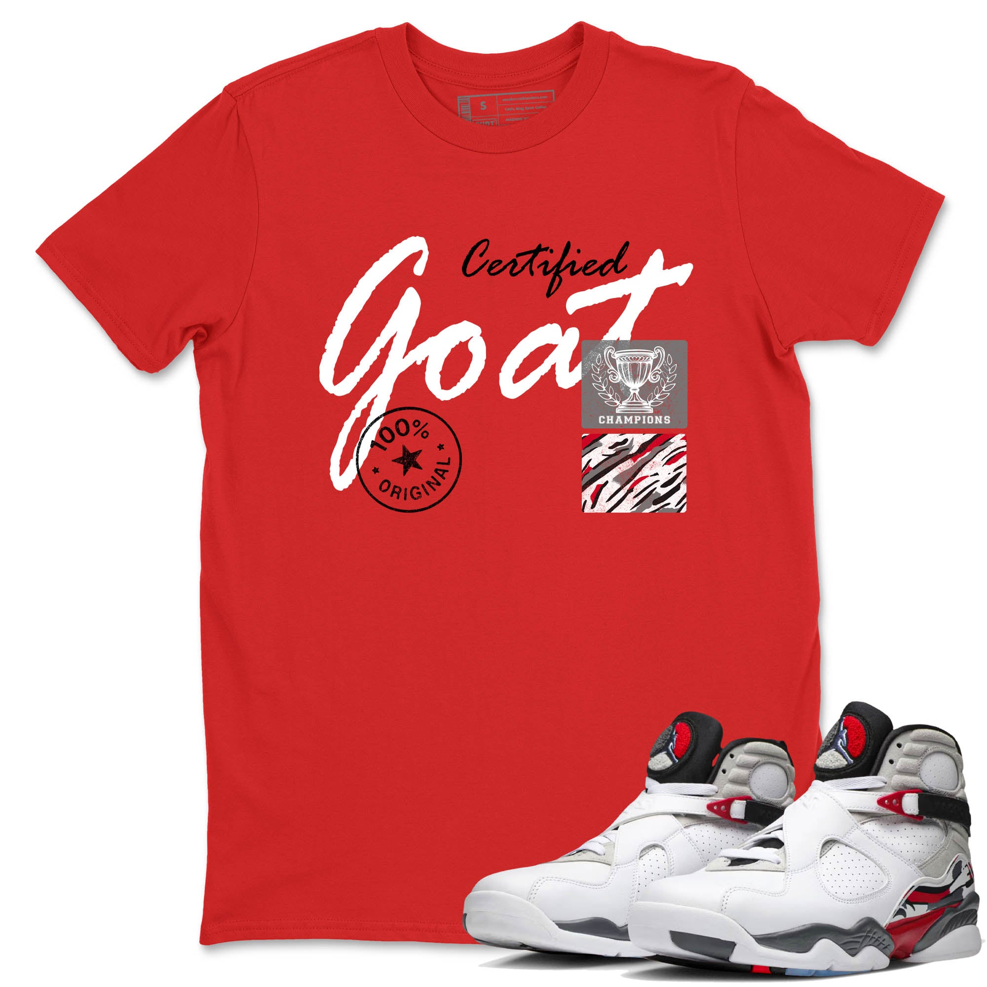 Sneaker Threads  Sneaker Tees To Match Air Jordan 8 Bunny  Certified Goat Graphic Tee Red 1. Perfect for Jordan releases 2025 colorways.