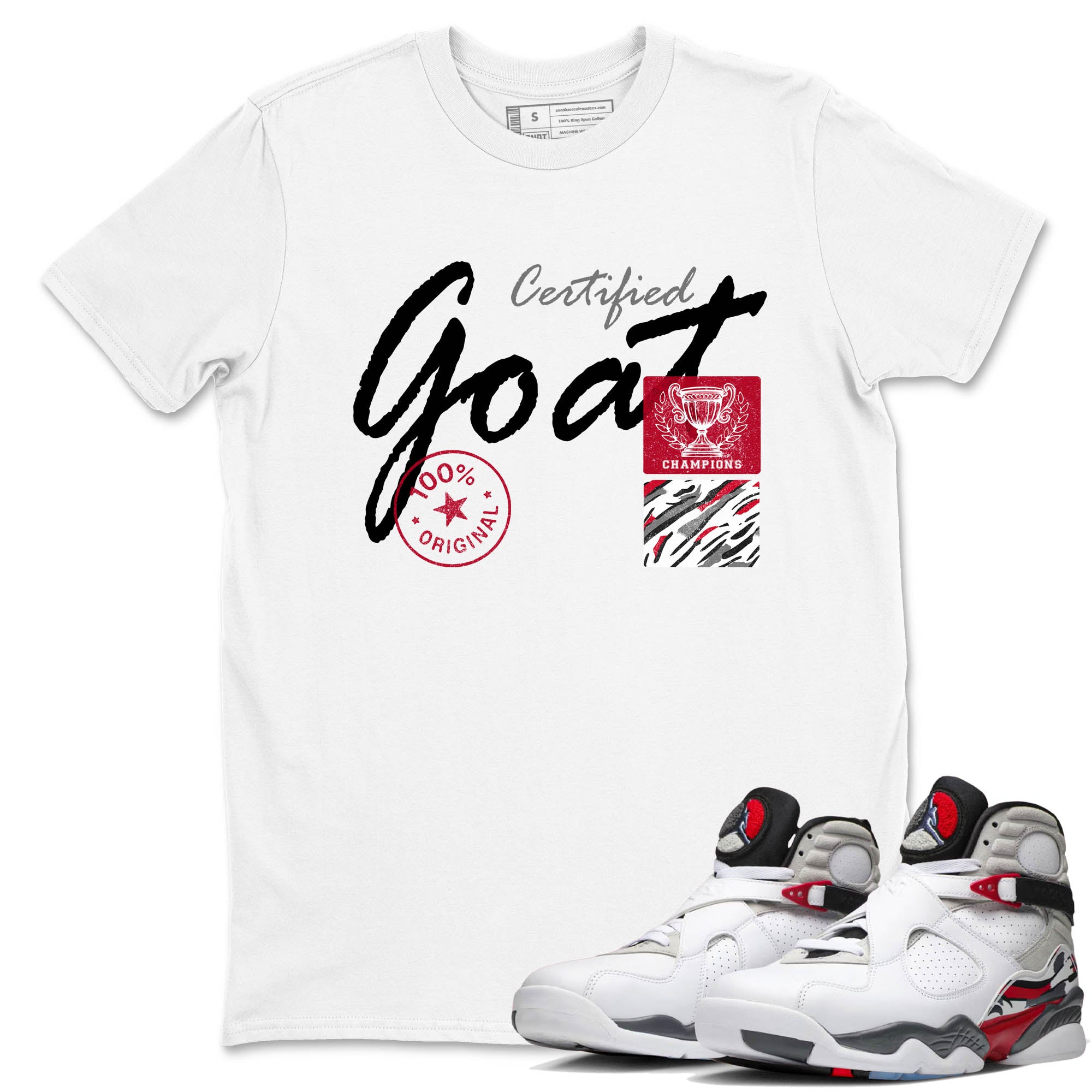 Sneaker Threads  Sneaker Tees To Match Air Jordan 8 Bunny  Certified Goat Graphic Tee White 1. Perfect for Jordan releases 2025 colorways.