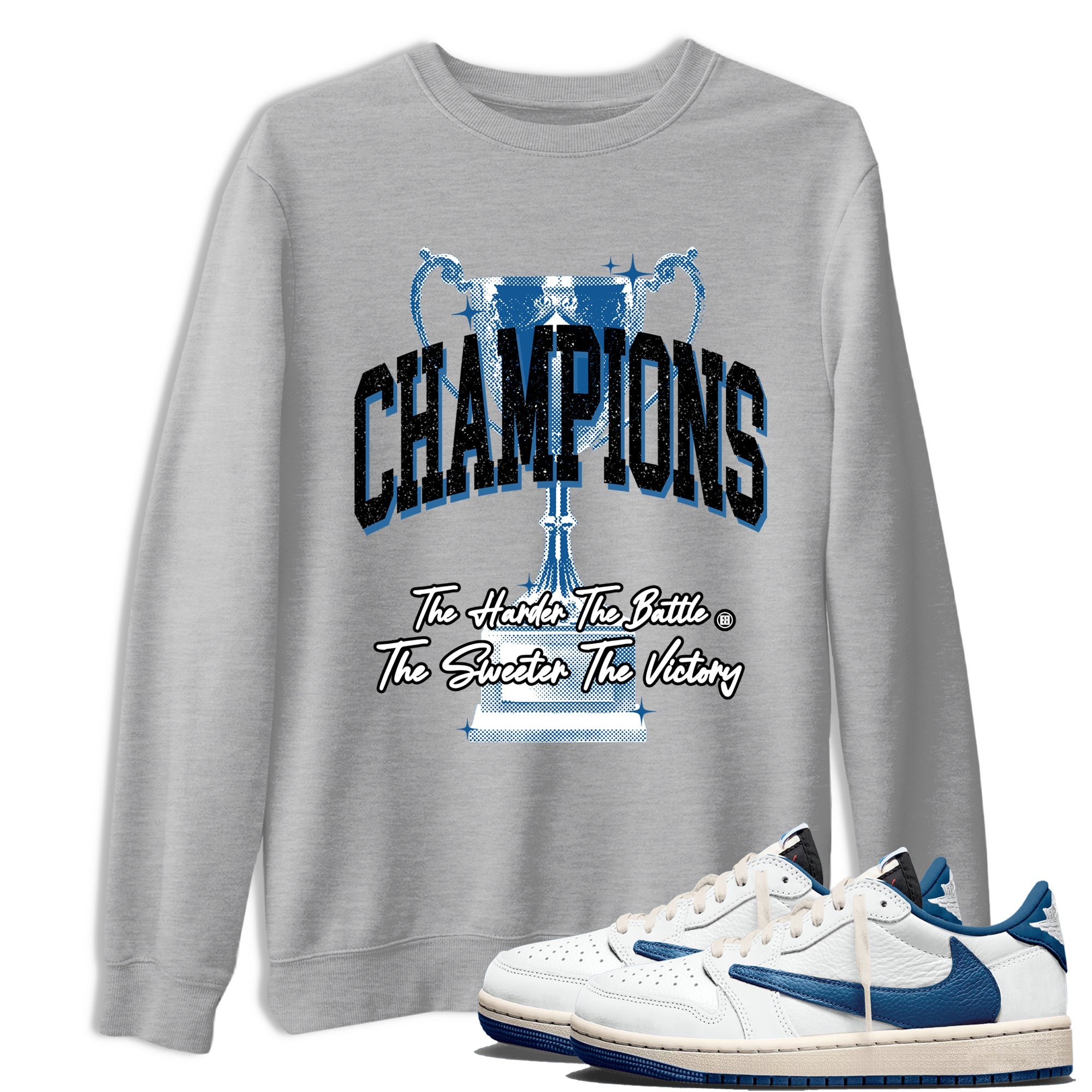 Sneaker match tees  Sneaker Tees To Match Air Jordan 1 Travis Scott Fragment Shoes  Champions Trophy Tee Heather Grey 1