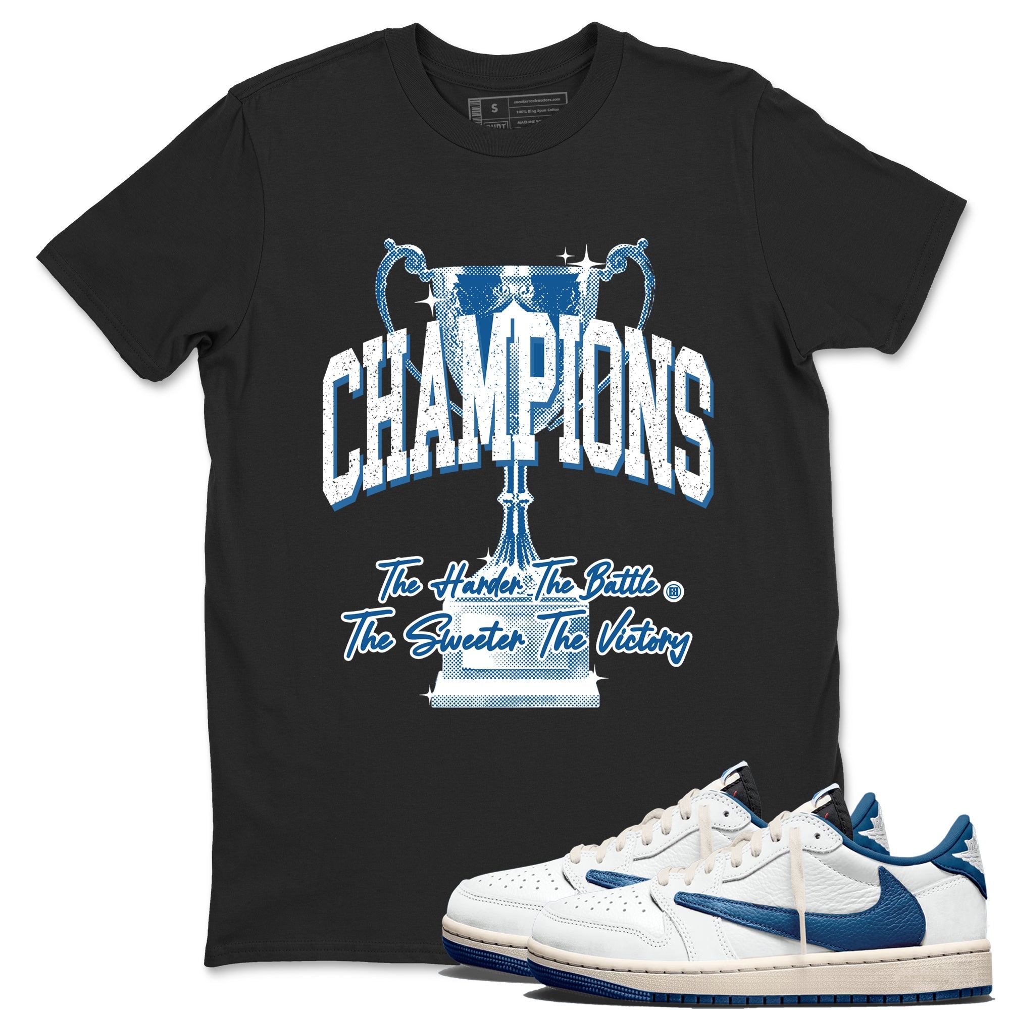 Sneaker match tees  Sneaker Tees To Match Air Jordan 1 Travis Scott Fragment Shoes  Champions Trophy Tee Black 1