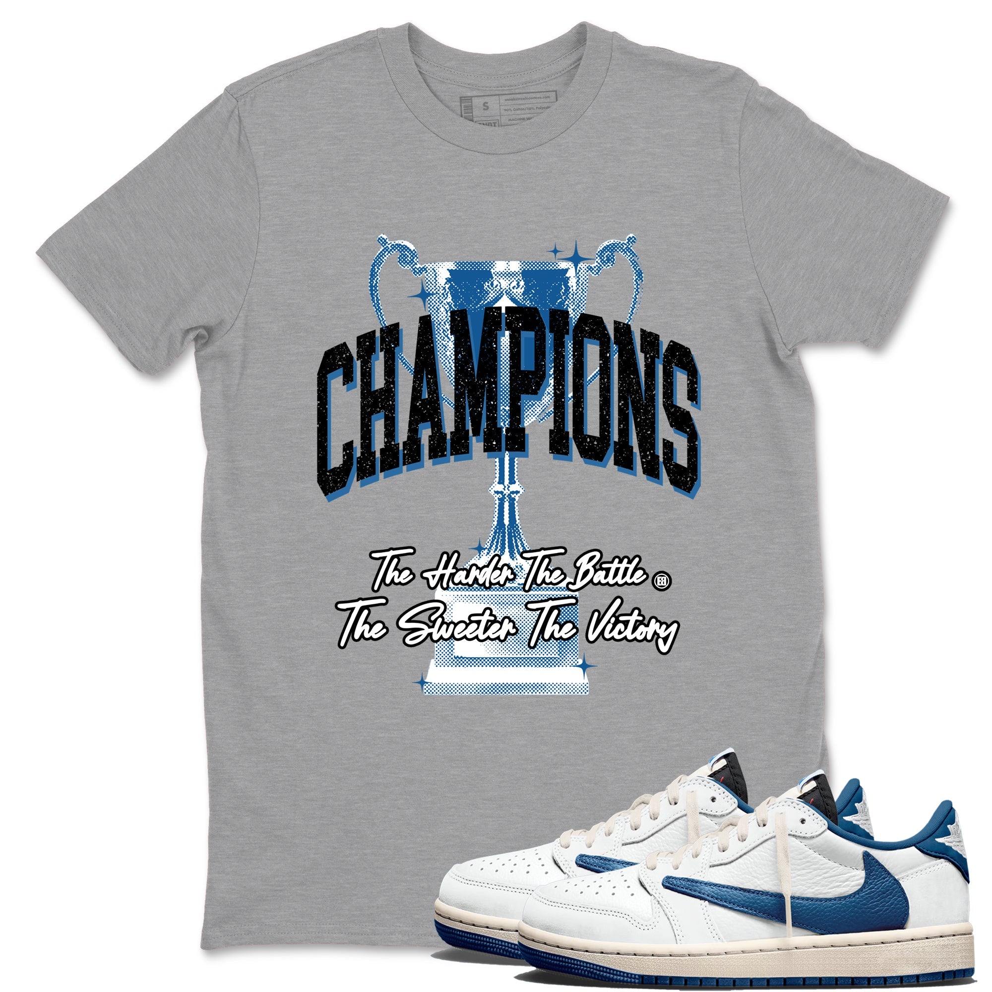 Sneaker match tees  Sneaker Tees To Match Air Jordan 1 Travis Scott Fragment Shoes  Champions Trophy Tee Heather Grey 1