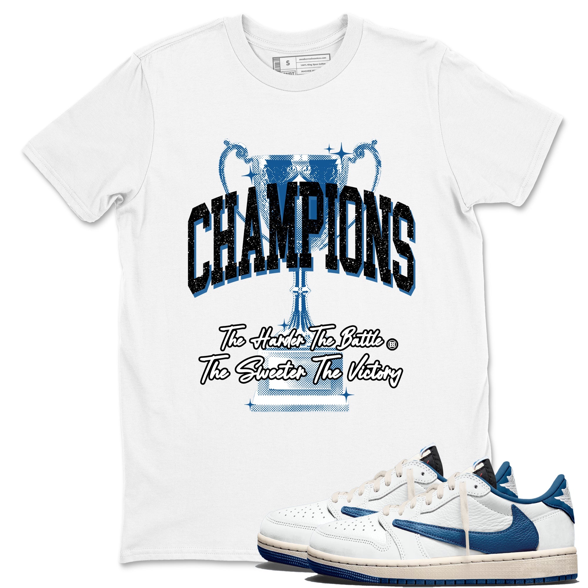 Sneaker match tees  Sneaker Tees To Match Air Jordan 1 Travis Scott Fragment Shoes  Champions Trophy Tee White 1