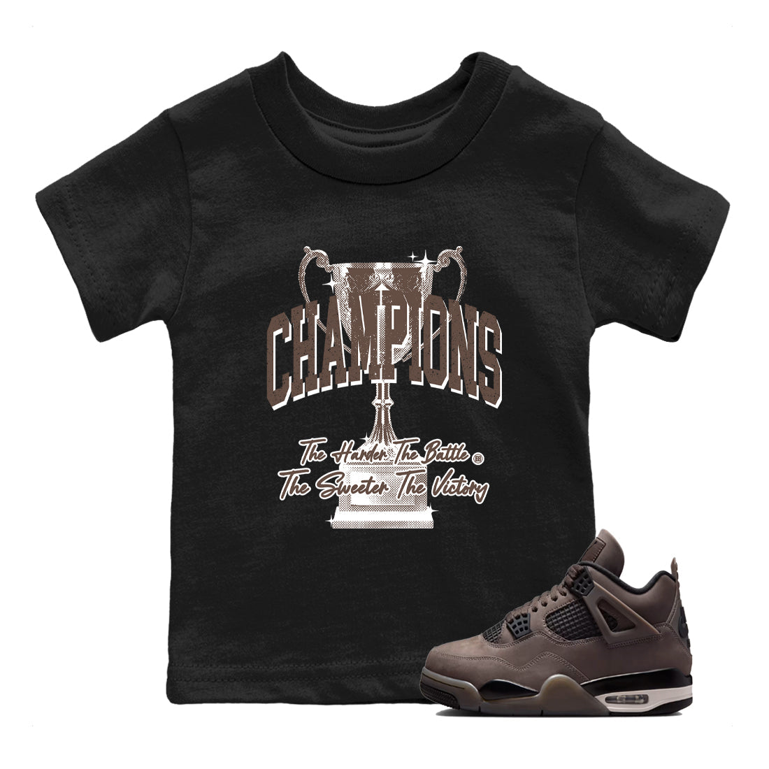 Sneaker match tees  Sneaker Tees To Match Air Jordan 4 Cave Stone Shoes  Champions Trophy Kids T-Shirt Black 1