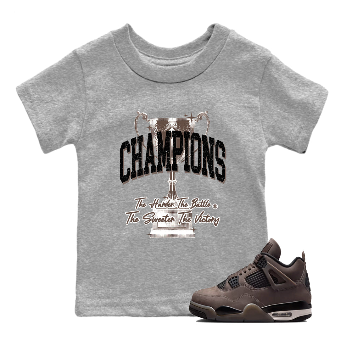 Sneaker match tees  Sneaker Tees To Match Air Jordan 4 Cave Stone Shoes  Champions Trophy Kids T-Shirt Heather Grey 1