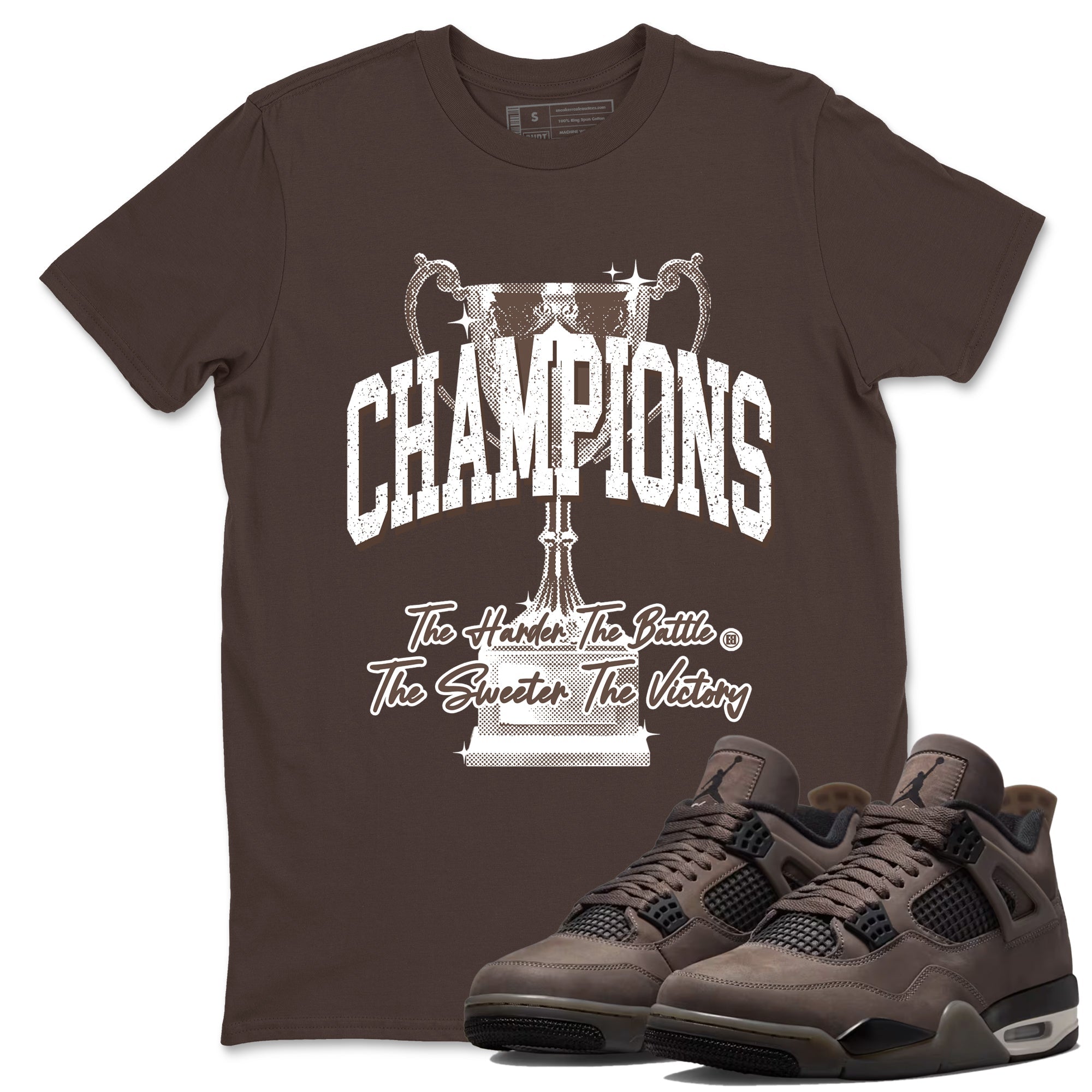 Sneaker match tees  Sneaker Tees To Match Air Jordan 4 Cave Stone Shoes  Champions Trophy Tee Dark Chocolate 1