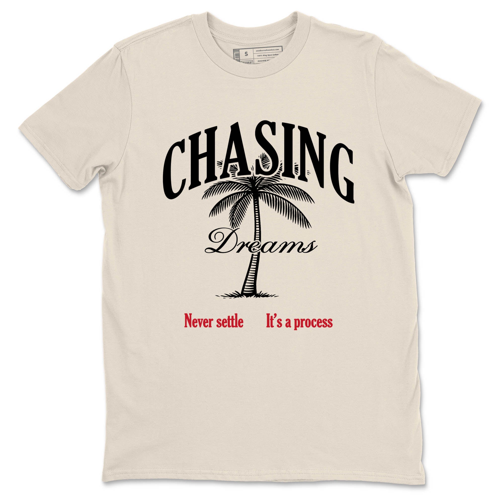 Sneaker Threads  Sneaker Tees To Match Air Foamposite One Pearl  Chasing Dreams Graphic Tee Natural 2. Perfect for Jordan releases 2025 colorways.