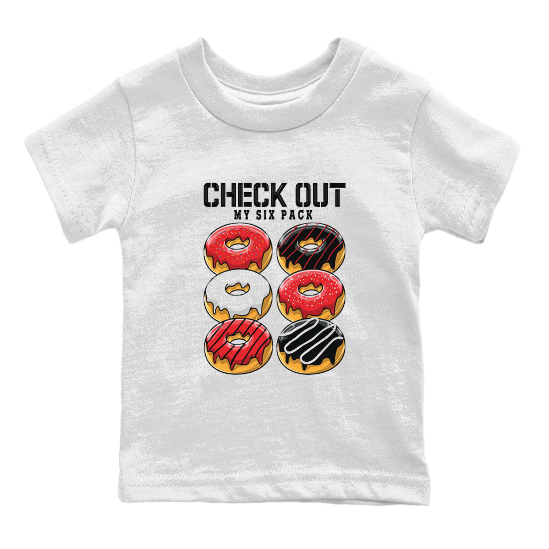 Air Jordan 1 Satin Bred shirt to match jordans Check Out My Six Pack sneaker tees AJ1 Retro Satin Bred Drip Gear Zone Sneaker Matching Clothing Brand Baby Toddler White 2 T-Shirt