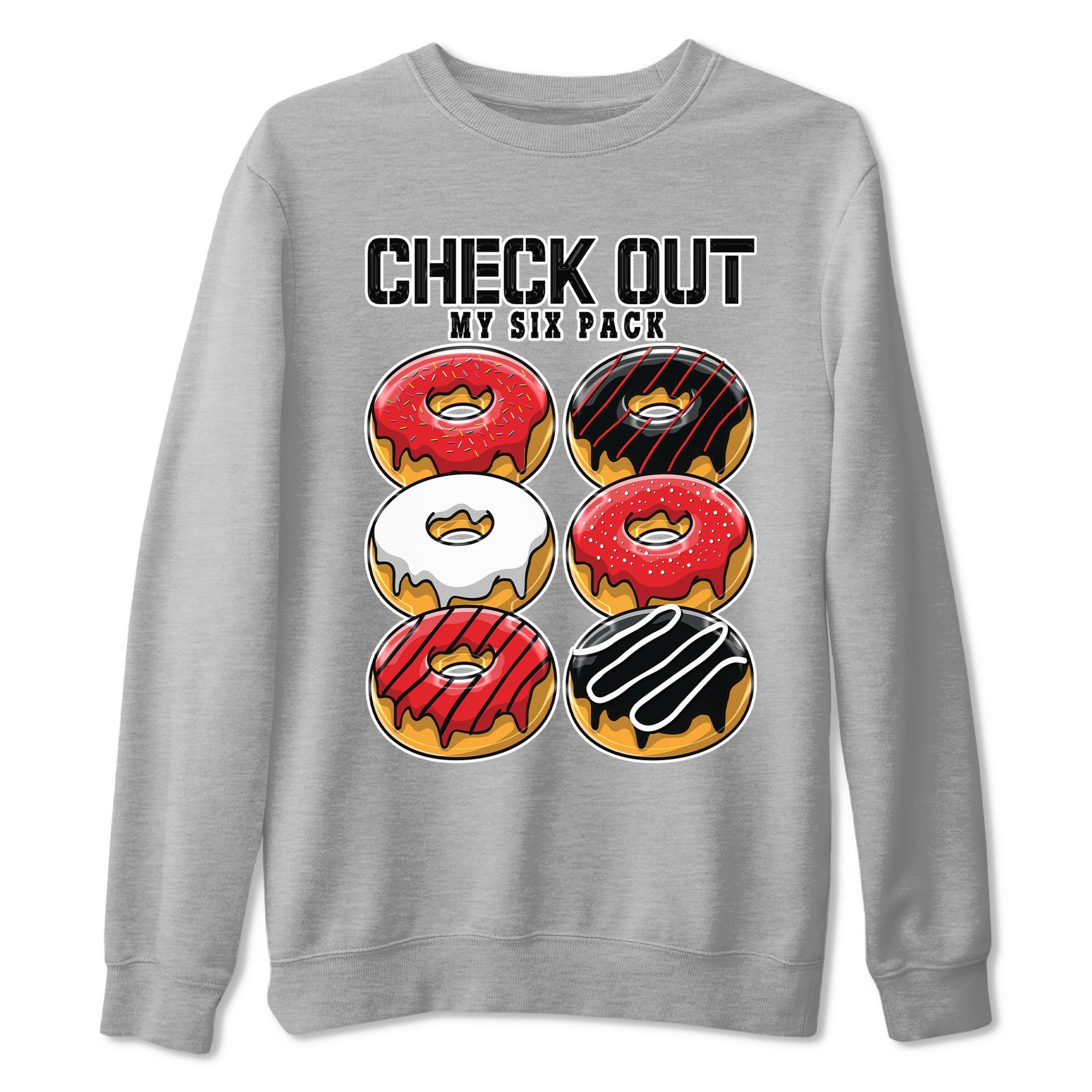 Air Jordan 1 Satin Bred shirt to match jordans Check Out My Six Pack sneaker tees AJ1 Retro Satin Bred Drip Gear Zone Sneaker Matching Clothing Brand Unisex Sneaker Tee Heather Grey 2 T-Shirt