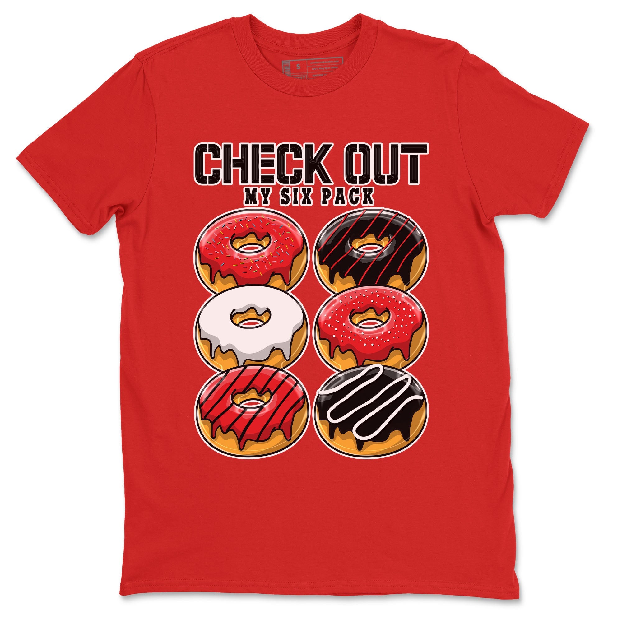 Air Jordan 1 Satin Bred shirt to match jordans Check Out My Six Pack sneaker tees AJ1 Retro Satin Bred Drip Gear Zone Sneaker Matching Clothing Brand Unisex Sneaker Tee Red 2 T-Shirt