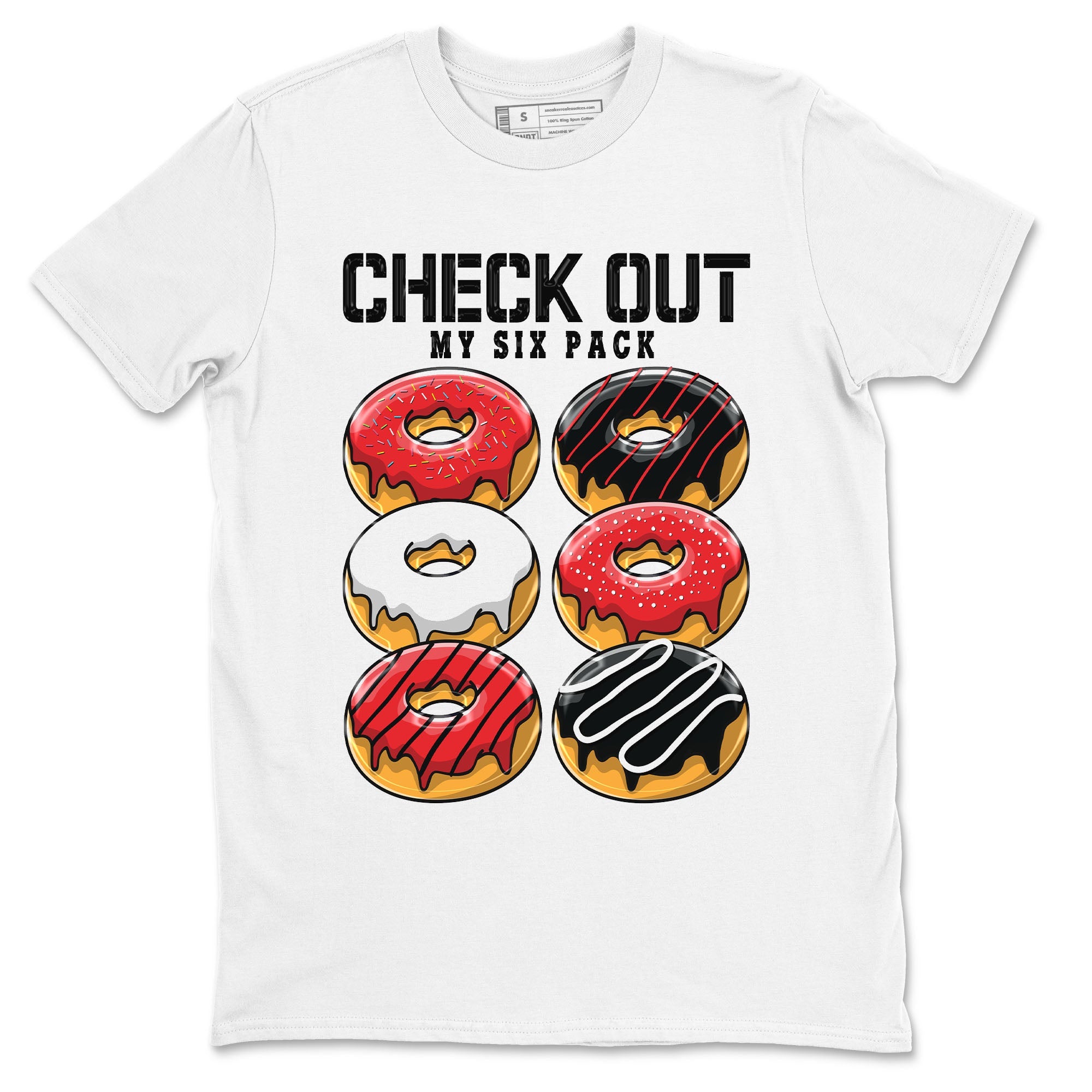 Air Jordan 1 Satin Bred shirt to match jordans Check Out My Six Pack sneaker tees AJ1 Retro Satin Bred Drip Gear Zone Sneaker Matching Clothing Brand Unisex Sneaker Tee White 2 T-Shirt