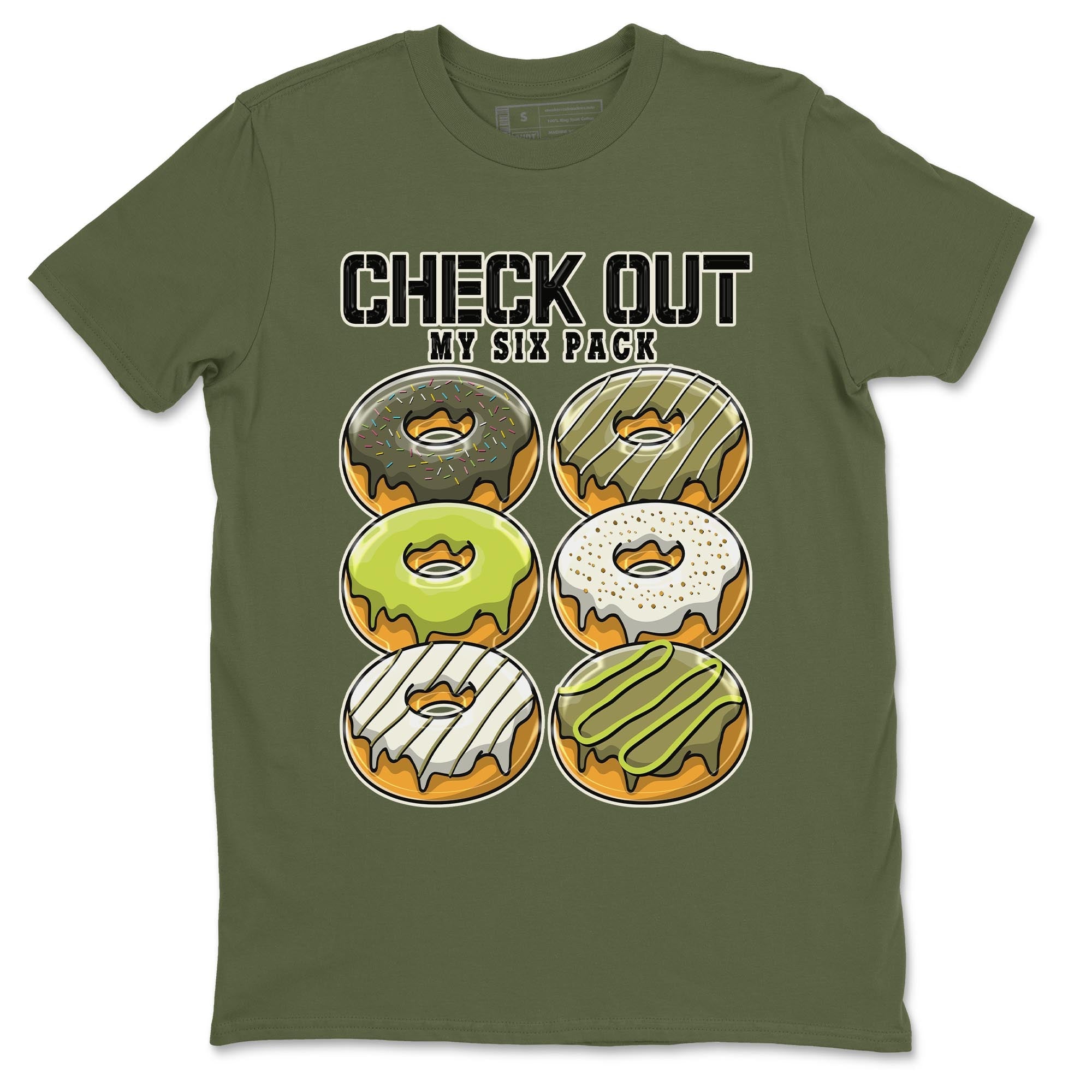 Jordan 1 Low X Travis Scott Golf Olive shirt to match jordans Check Out My Six Pack sneaker release tees Air Jordan 1 Travis Scott Golf Olive Drip Gear Zone Unisex Streetwear Clothing Military Green 2 T-Shirt