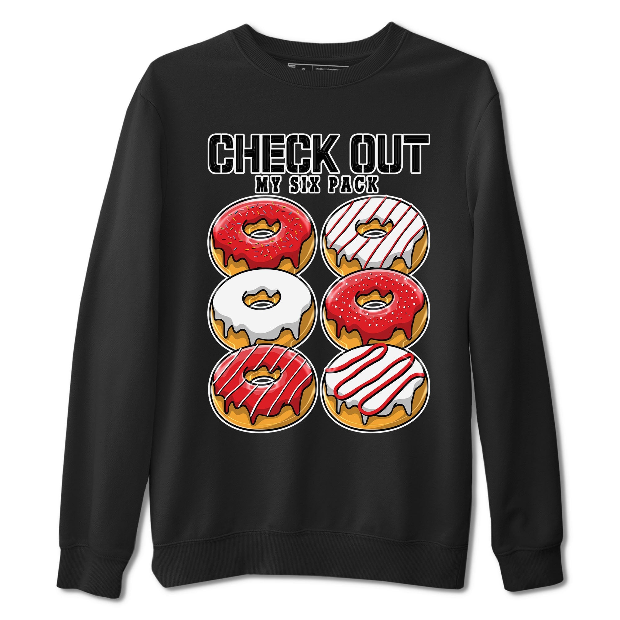 1s Low University Red shirt to match jordans Check Out My Six Pack sneaker tees Air Jordan 1 University Red Drip Gear Zone Sneaker Matching Clothing Brand Unisex Sneaker Tee Black 2 T-Shirt