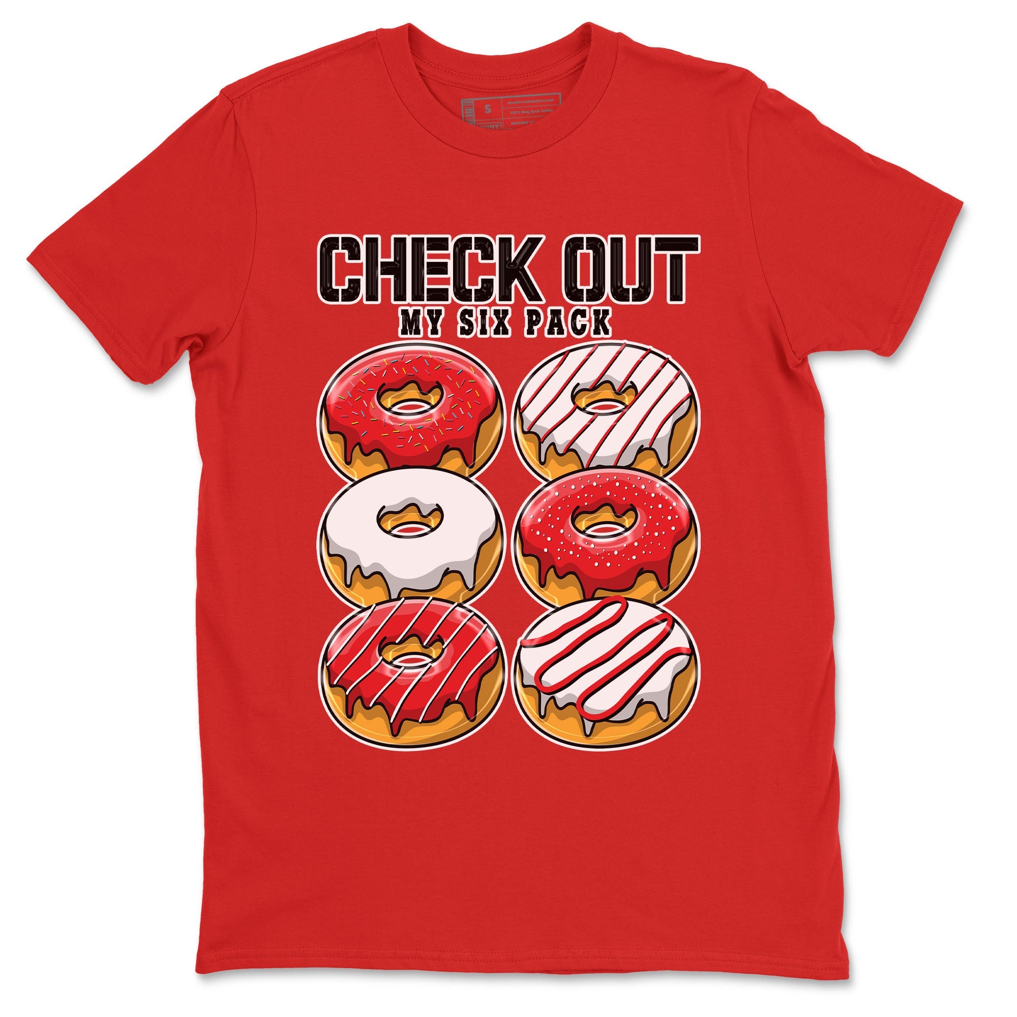1s Low University Red shirt to match jordans Check Out My Six Pack sneaker tees Air Jordan 1 University Red Drip Gear Zone Sneaker Matching Clothing Brand Unisex Sneaker Tee Red 2 T-Shirt