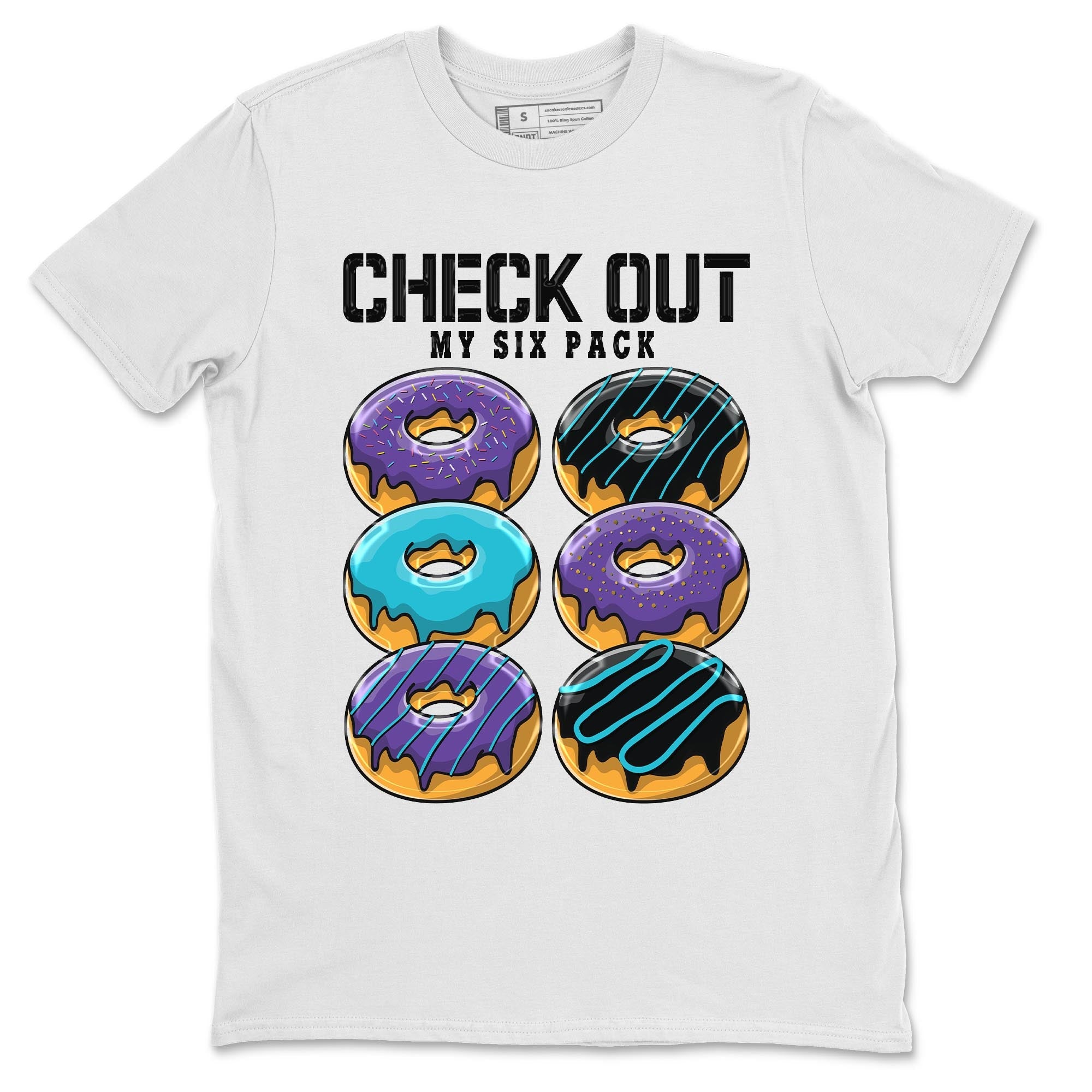 AJ6 Aqua shirt to match jordans Check Out My Six Pack sneaker release tees Air Jordan 6 Aqua Drip Gear Zone Unisex Streetwear Clothing White 2 T-Shirt