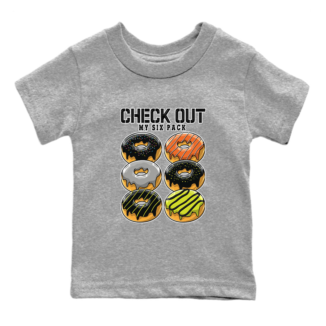 Nike Dunk Halloween shirt to match jordans Check Out My Six Pack sneaker tees Nike Dunk Mid Halloween Drip Gear Zone Sneaker Matching Clothing Brand Baby Toddler Heather Grey 2 T-Shirt
