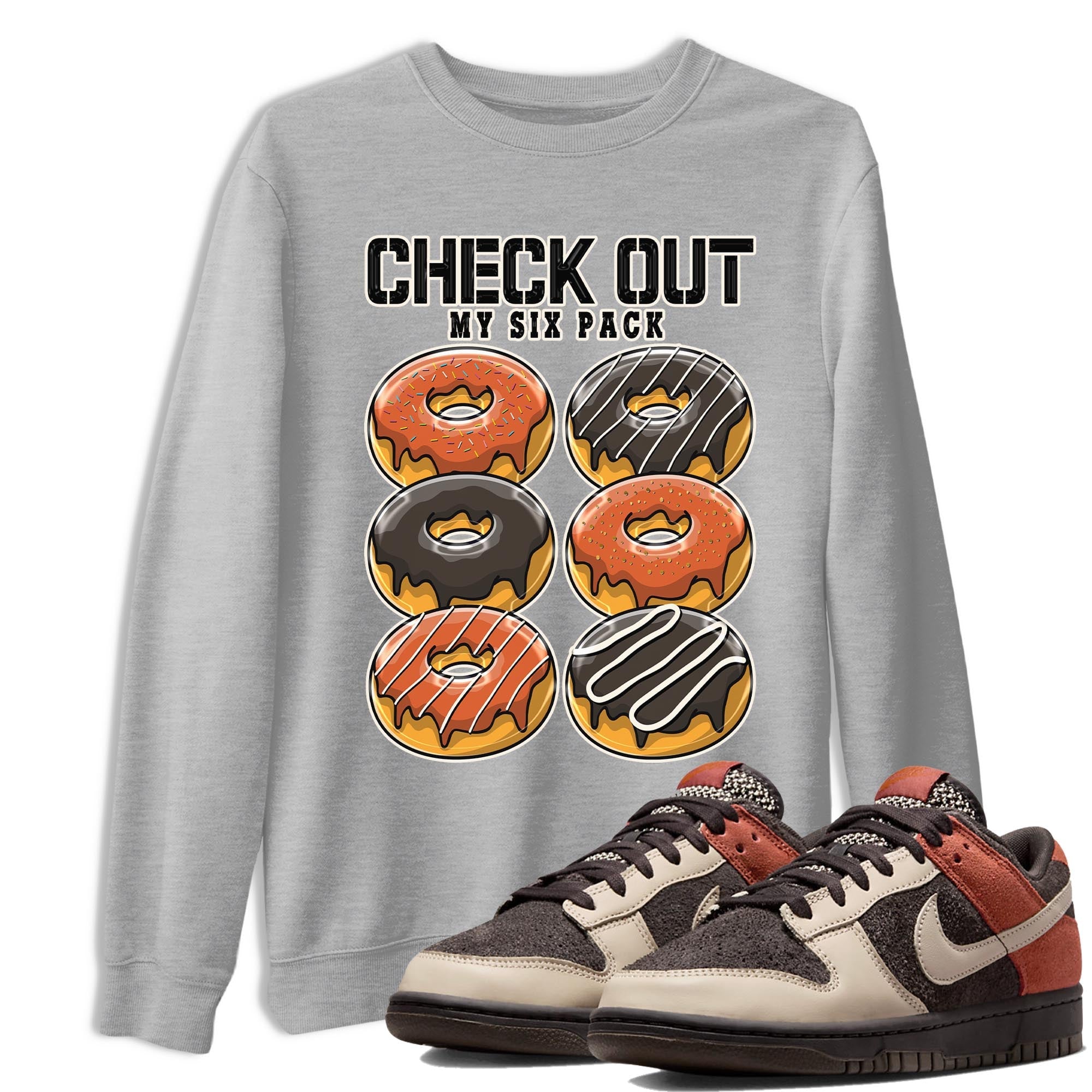 Nike Low Dunk Red Panda shirt to match jordans Check Out My Six Pack sneaker tees Nike Dunk Red Panda Drip Gear Zone Unisex Streetwear Clothing Heather Grey 1 T-Shirt