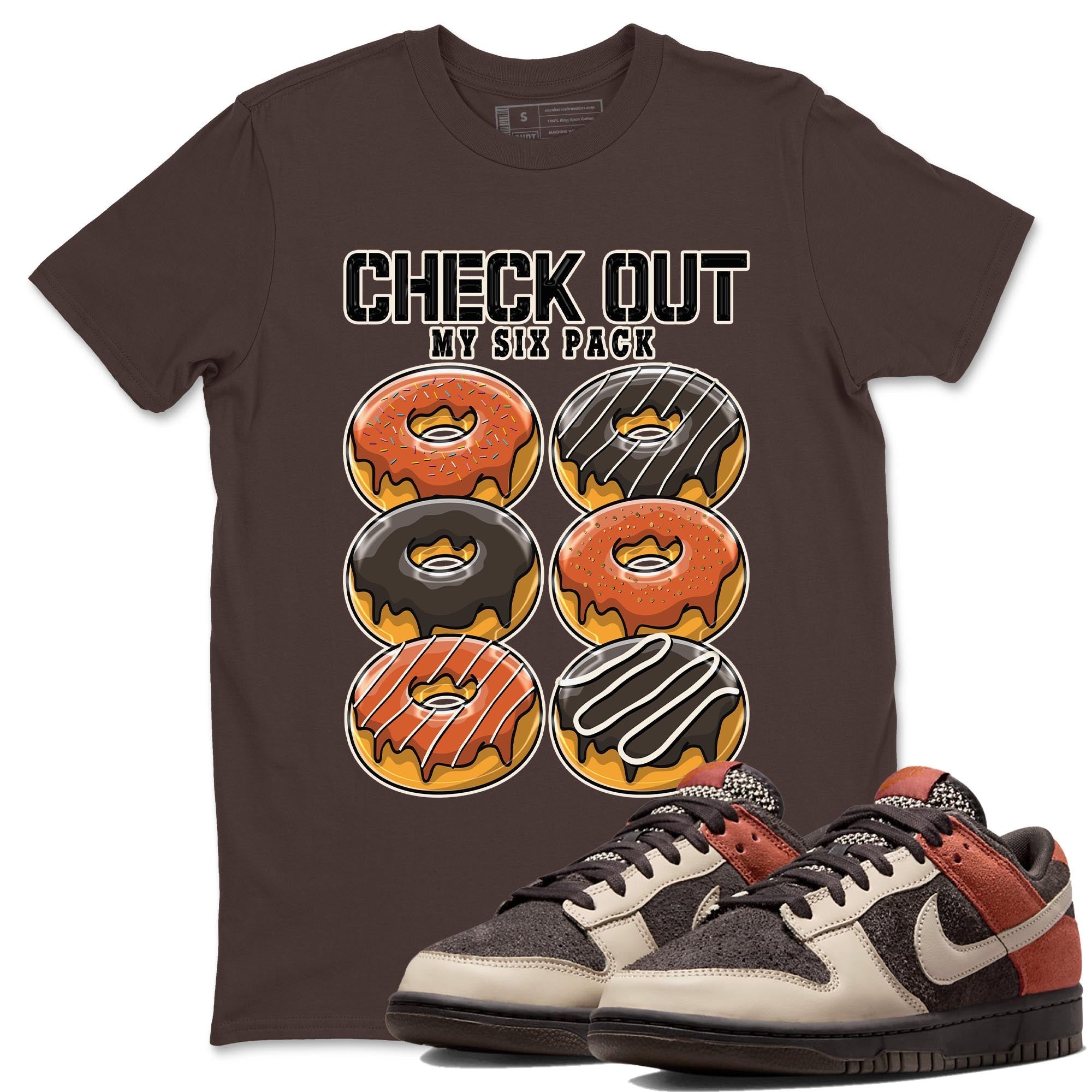 Nike Low Dunk Red Panda shirt to match jordans Check Out My Six Pack sneaker tees Nike Dunk Red Panda Drip Gear Zone Unisex Streetwear Clothing Dark Chocolate 1 T-Shirt