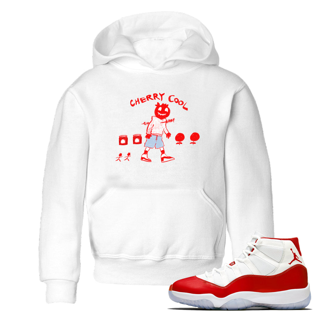 11s Cherry shirts to match jordans Cherry Cool sneaker match tees Air Jordan 11 Retro Cherry match shoes to clothes Drip Gear Zone Youth Baby White 1 tee