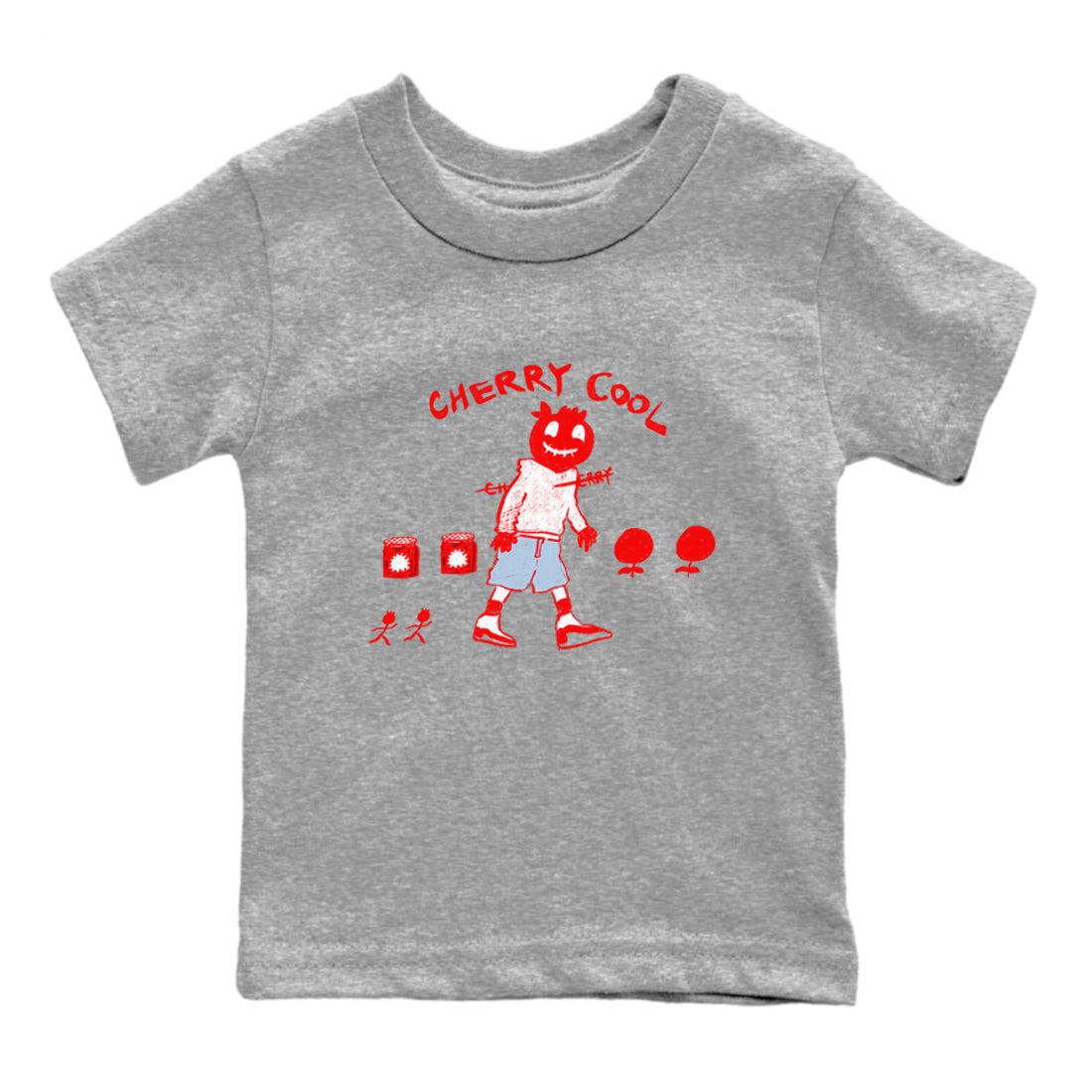 11s Cherry shirts to match jordans Cherry Cool sneaker match tees Air Jordan 11 Retro Cherry match shoes to clothes Drip Gear Zone Youth Baby Heather Grey 2 tee